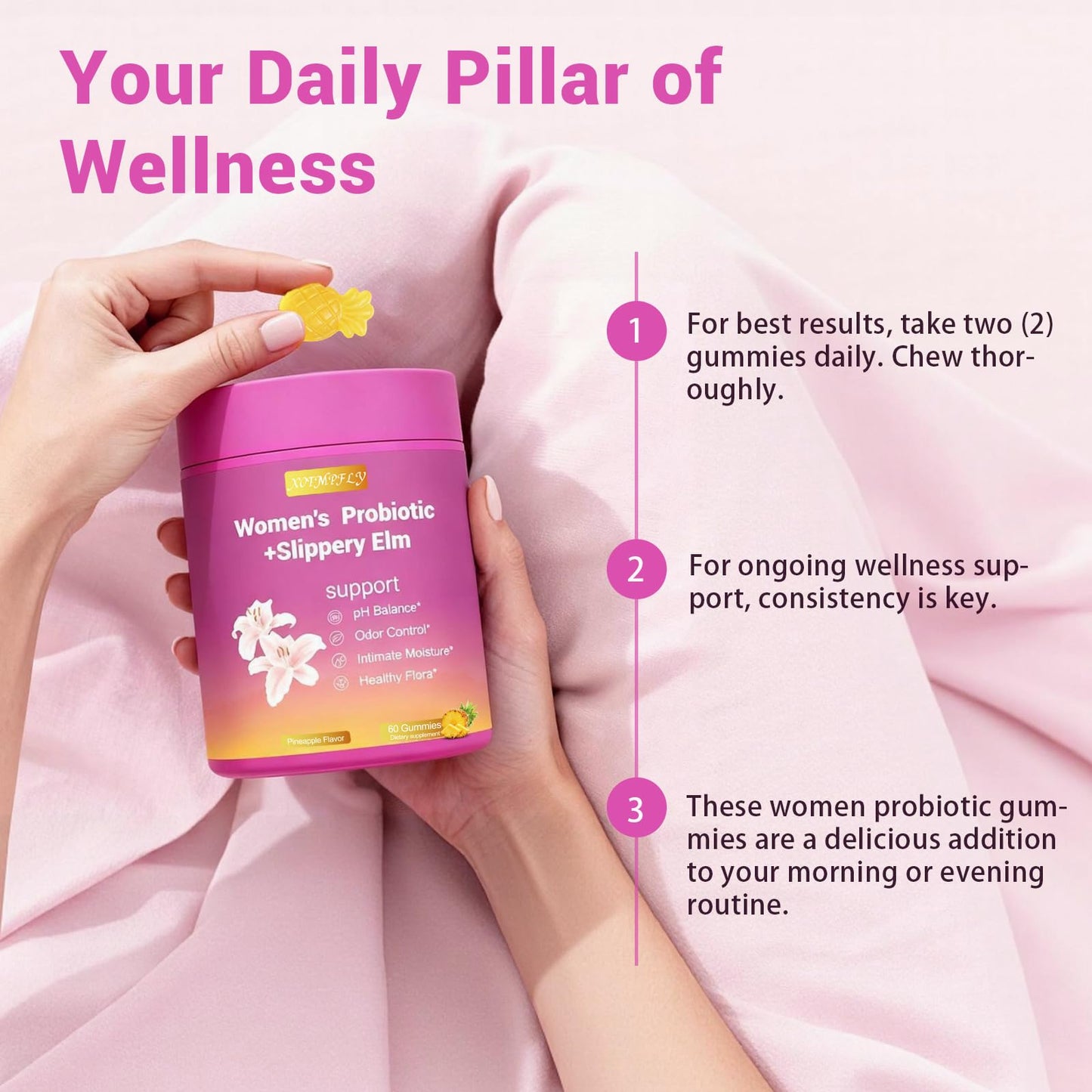 XOTMPFLY Her Juicy Feminine Probiotics Gummies 60 Count