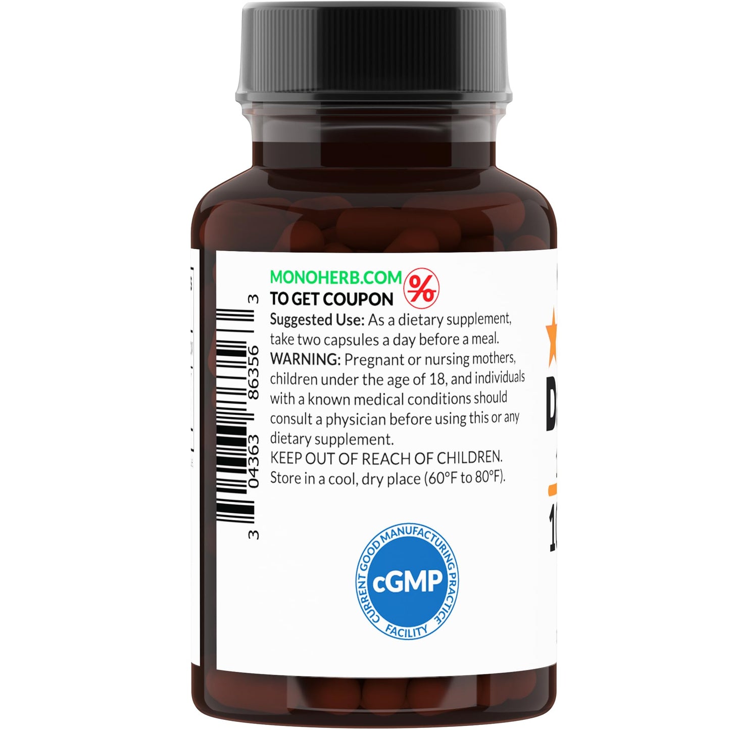 MONOHERB Damiana 10:1 Extract 1000 mg per Serving, 90 Count Capsules