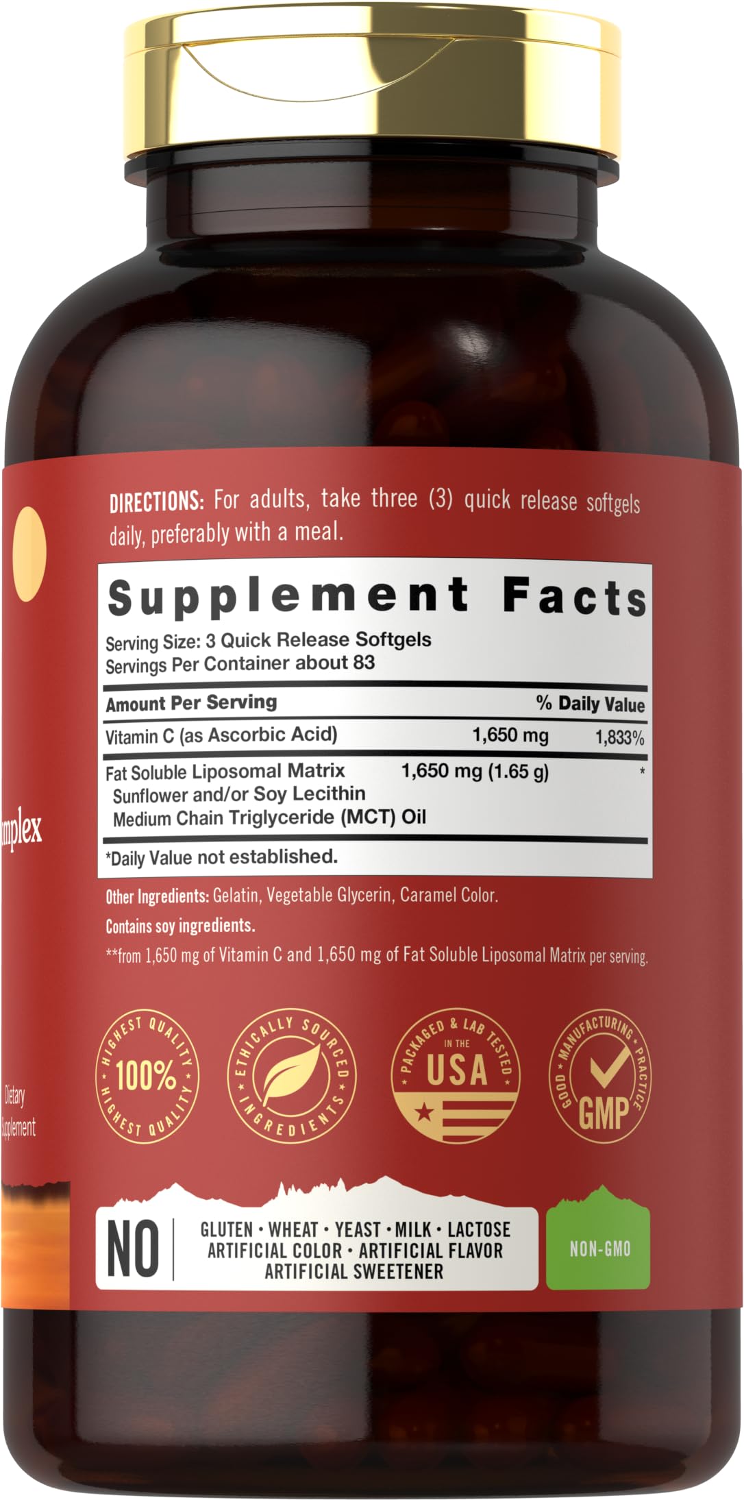 Tahoe Nutritionals Liposomal Vitamin C Complex Softgels 250 Count