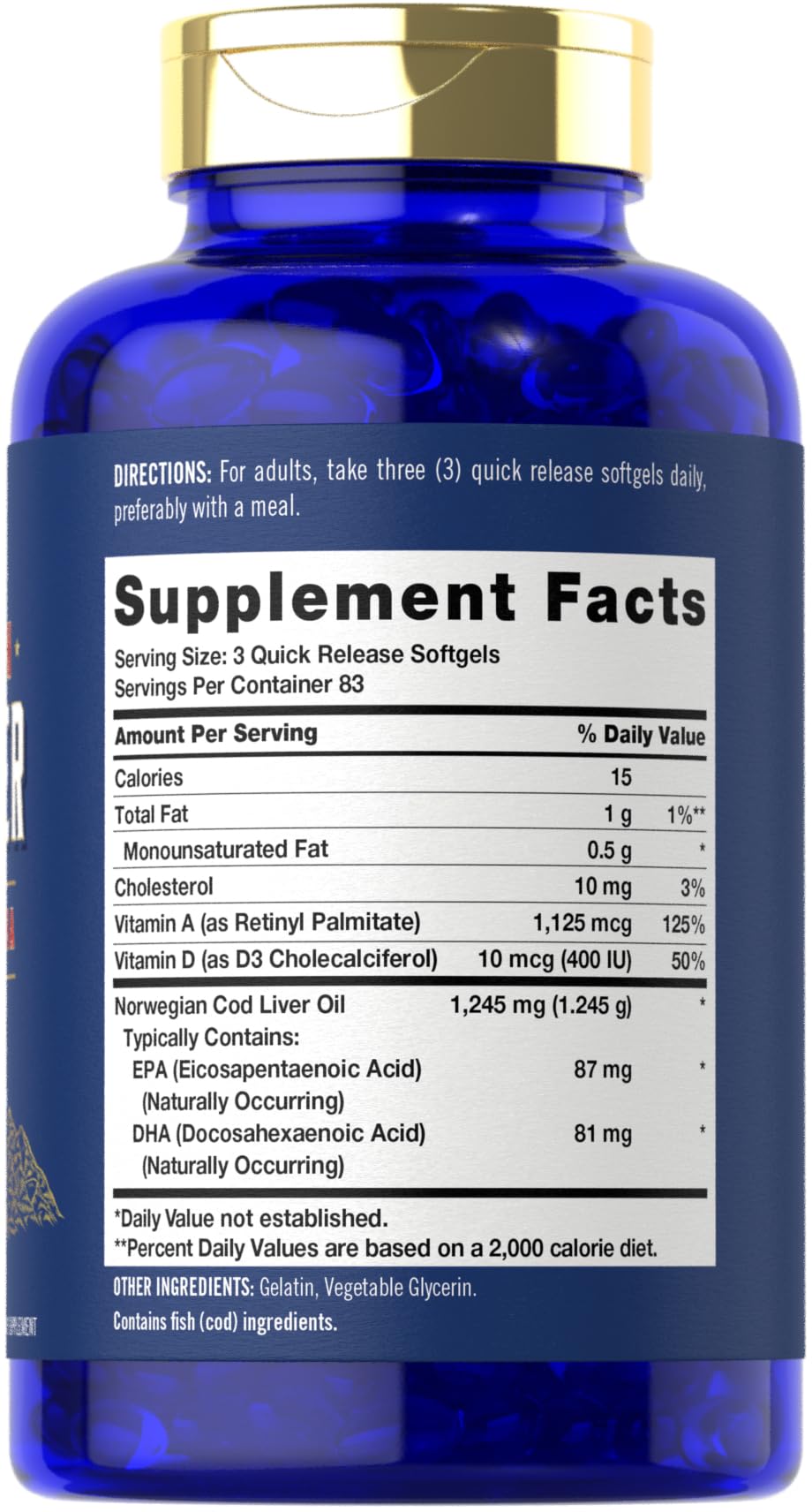 Carlyle Cod Liver Oil Softgels 250