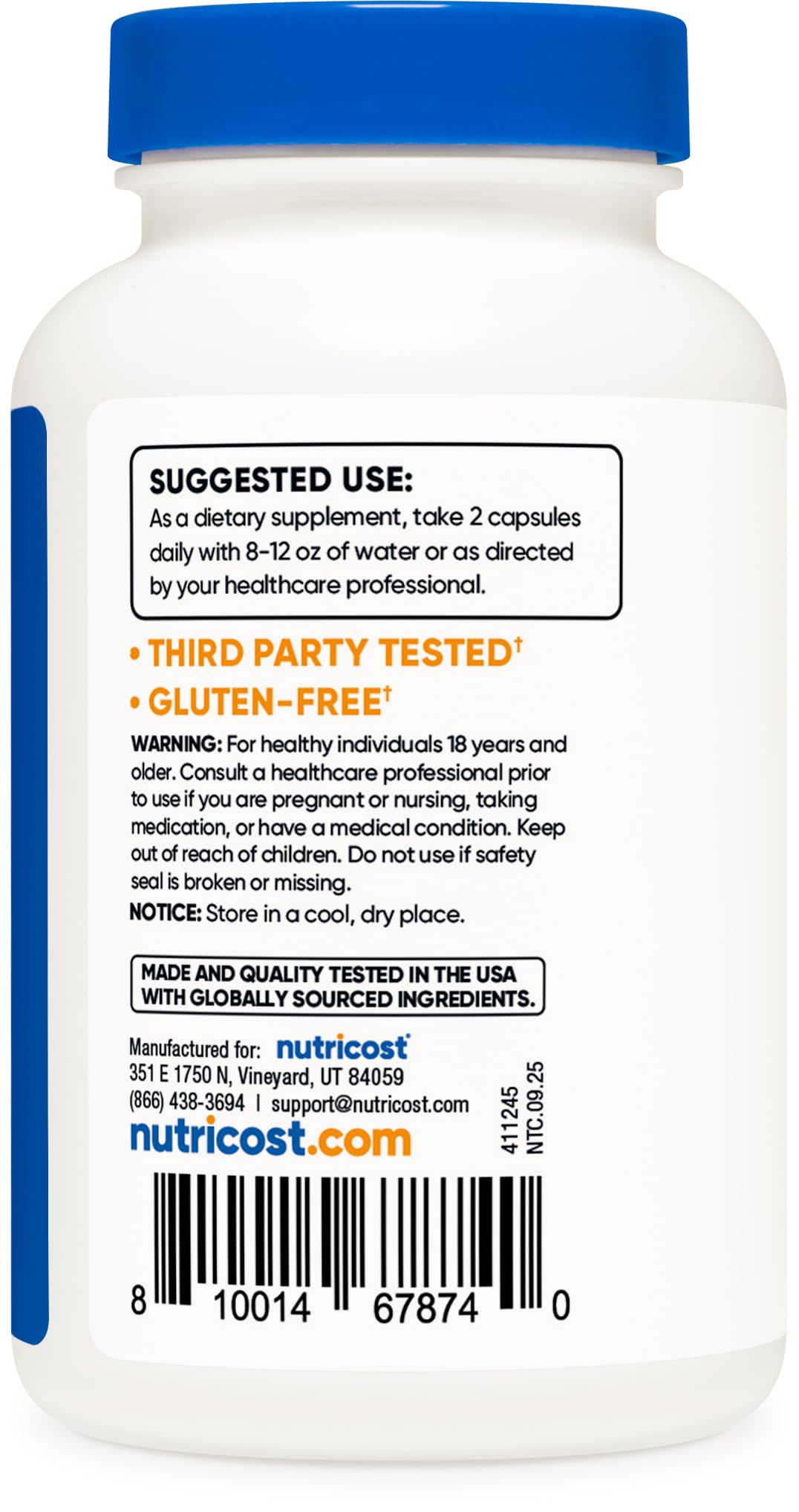 Nutricost Keratin Hydrolized Peptide 500mg Capsules, 120 Count