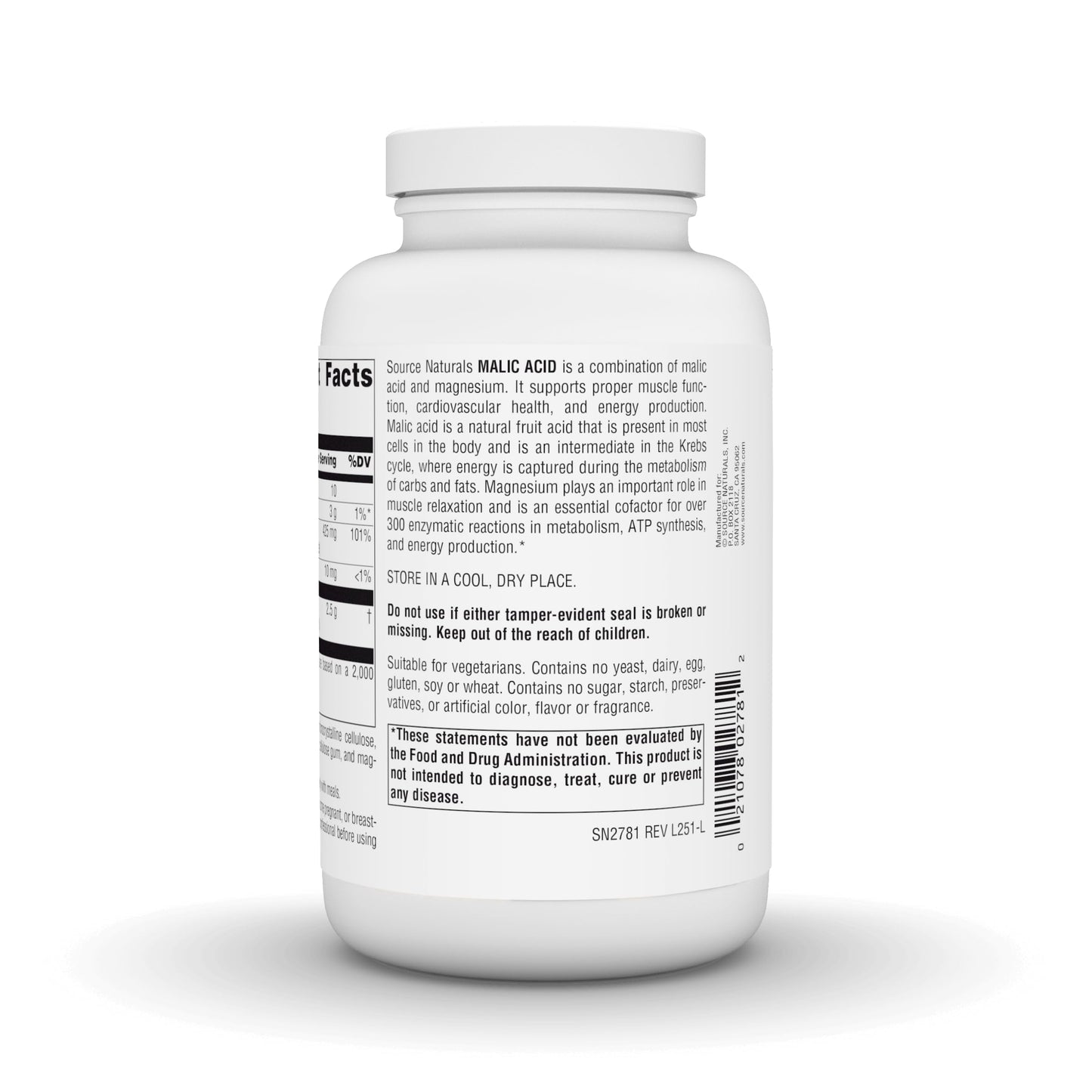 Source Naturals Malic Acid Tablet 240 Tablets