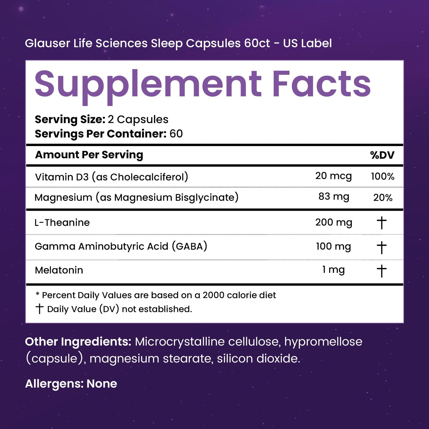 Levium Sleep Formula Supplement Capsules 60 Count