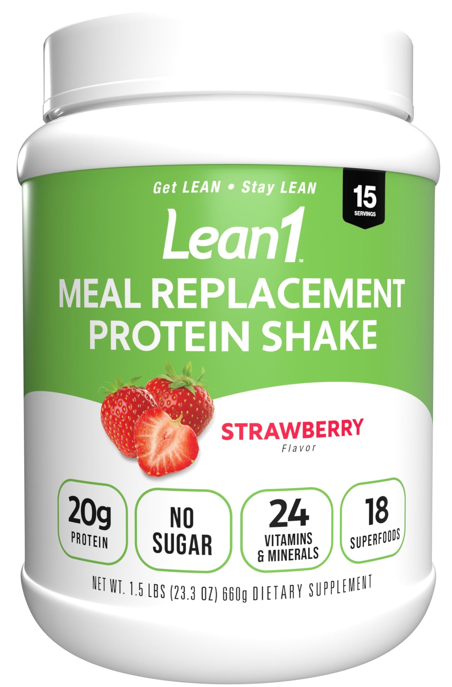 N53 Lean1 Meal Replacement Protein Shake Strawberry Flavor Powder 27.5