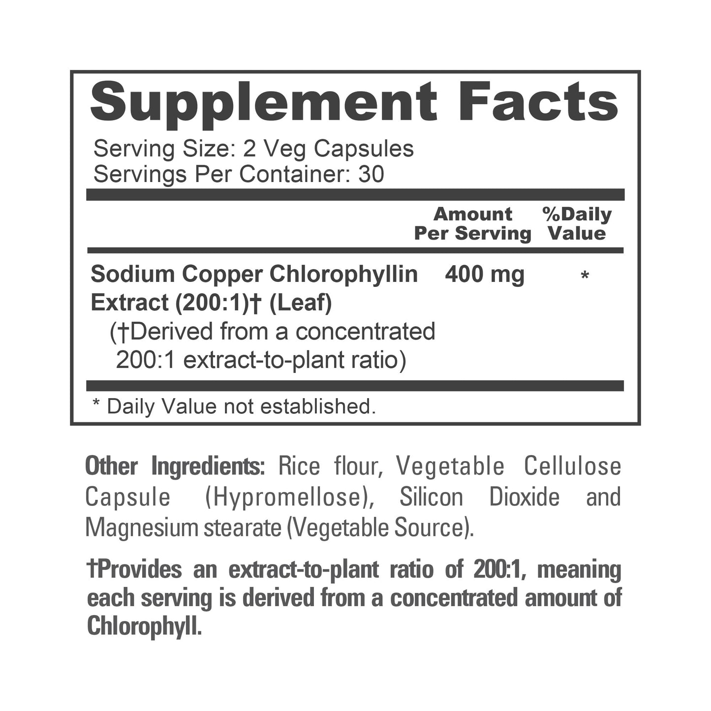 NusaPure Chlorophyll Concentrate 400mg Veg Capsules, Non-GMO, 60 Count
