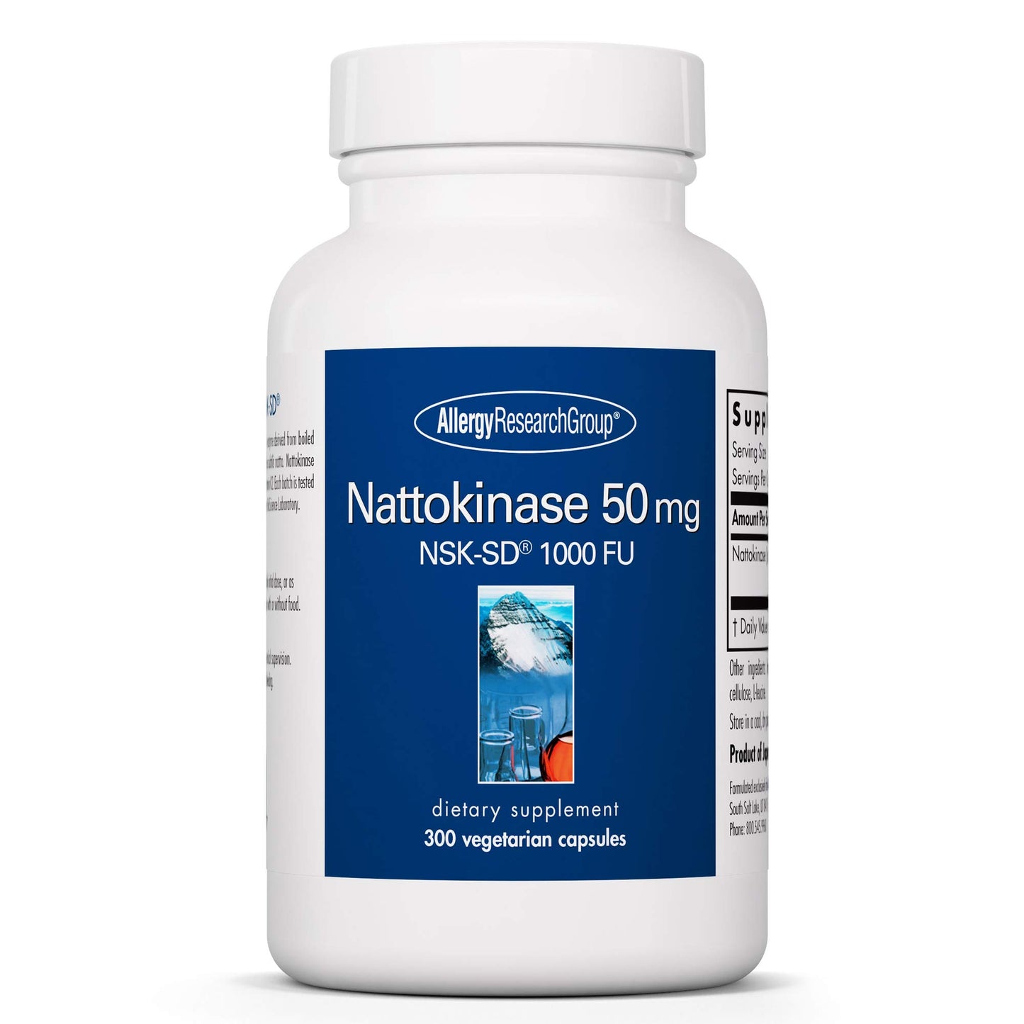 Allergy Research Group ARG Nattokinase 50 mg - Supplement to Support Healthy Circulation - Delivers NSK-SD from Fermented Soybeans per Serving - 300 Capsules