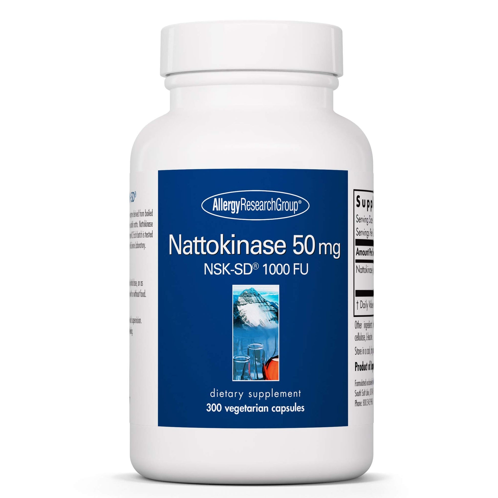 Allergy Research Group ARG Nattokinase 50 mg - Supplement to Support Healthy Circulation - Delivers NSK-SD from Fermented Soybeans per Serving - 300 Capsules