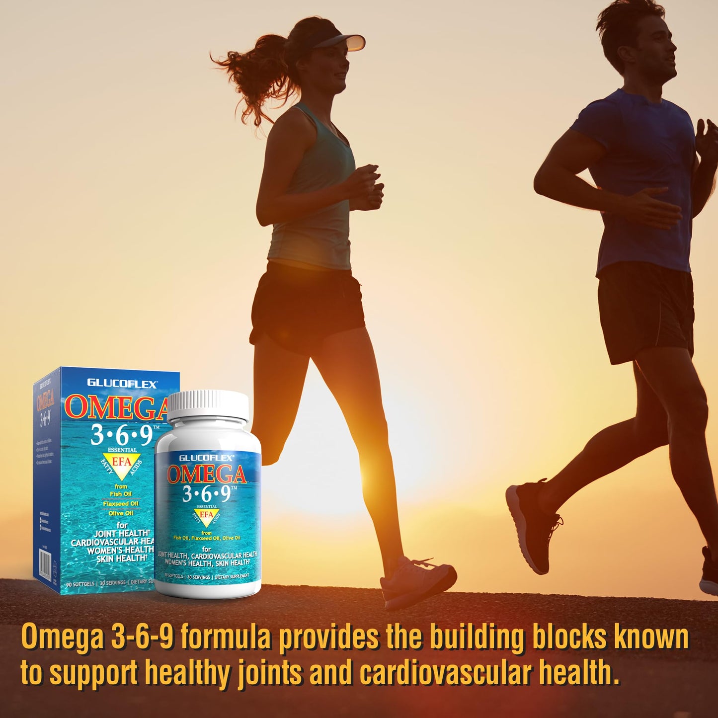 Glucoflex Omega 3-6-9 Omegas from EPA/DHA Fish Oil for Joint Health Softgel, 90 Count