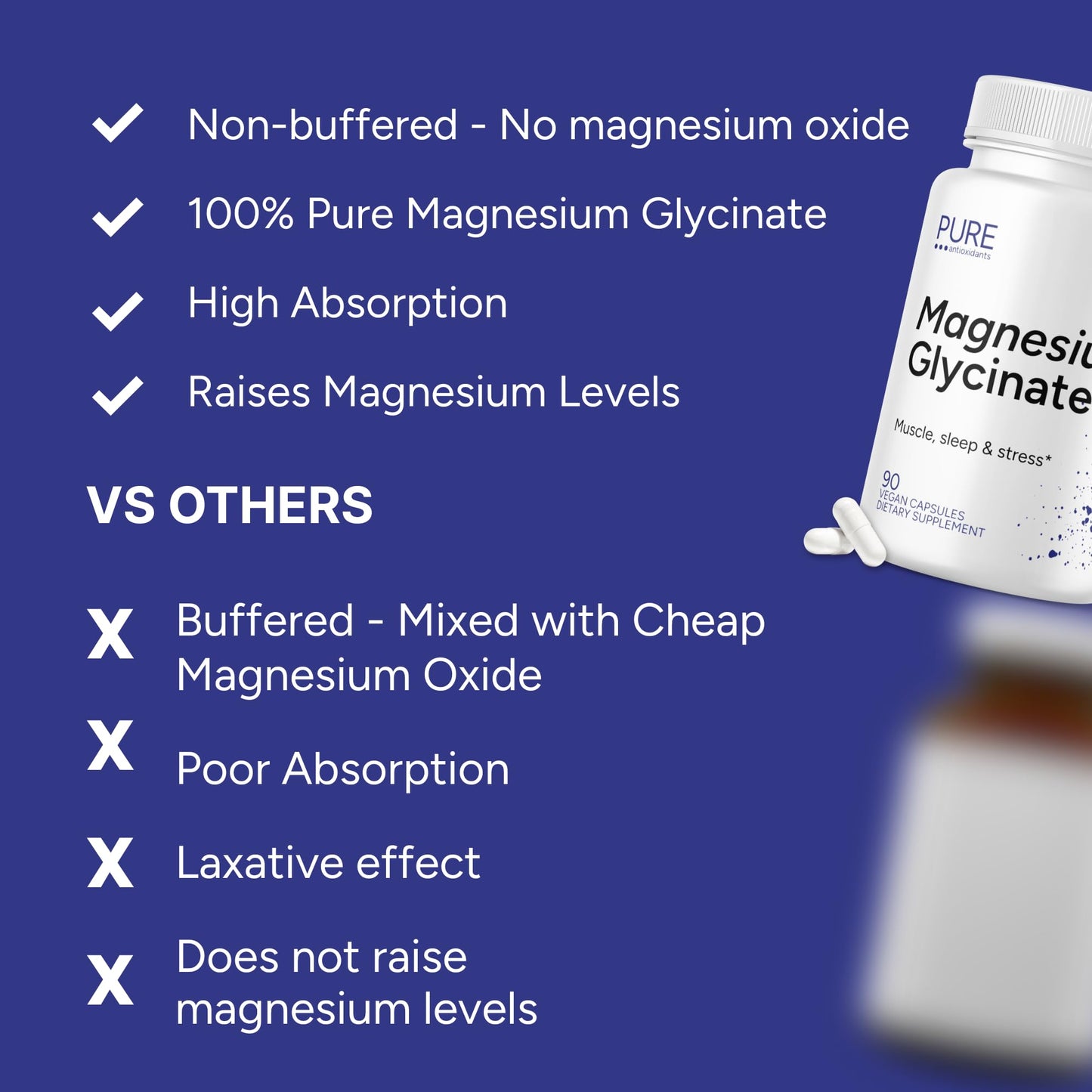 Pure Antioxidants Magnesium Glycinate Capsules, 90 Count