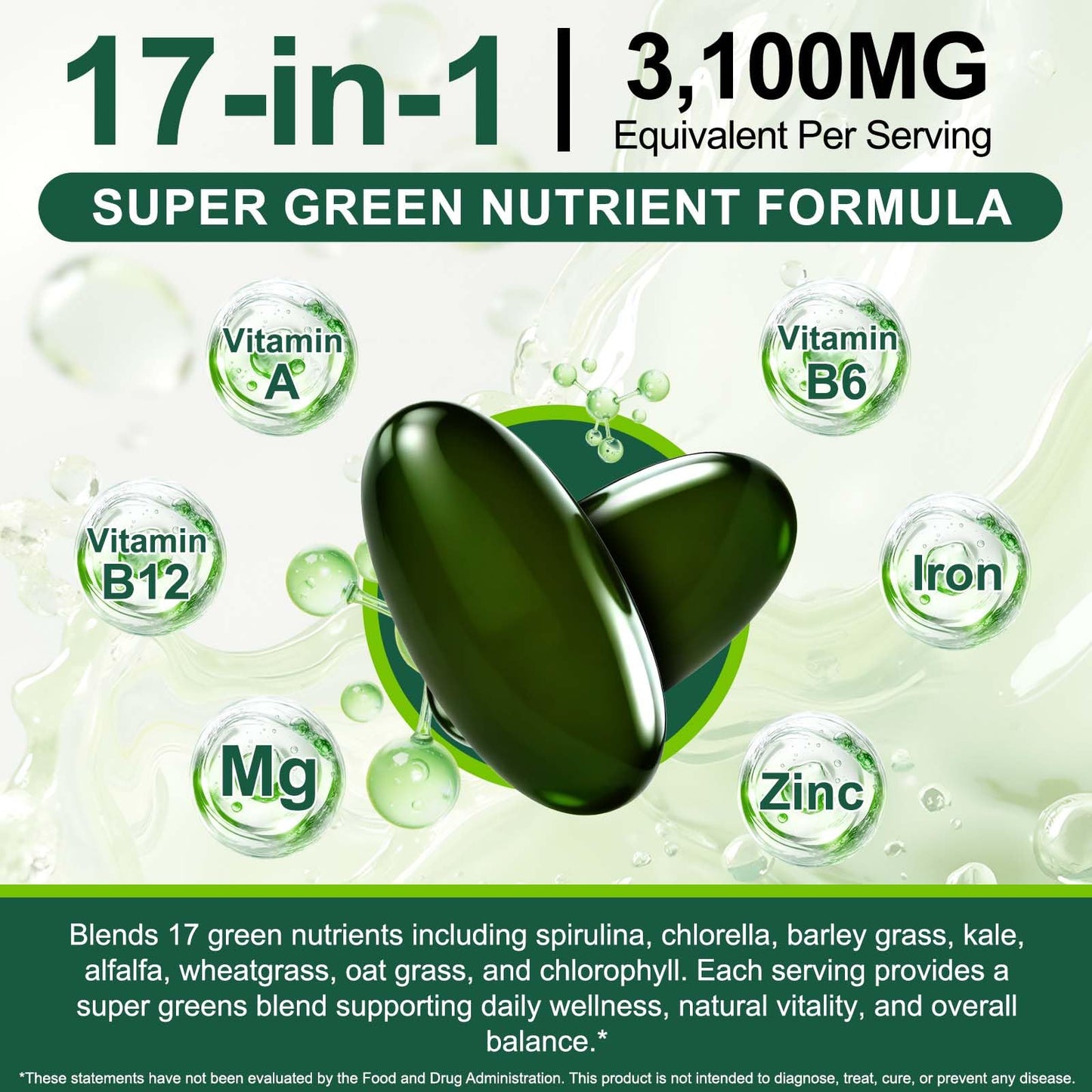 Tiuedu Spirulina Chlorella Softgels 300
