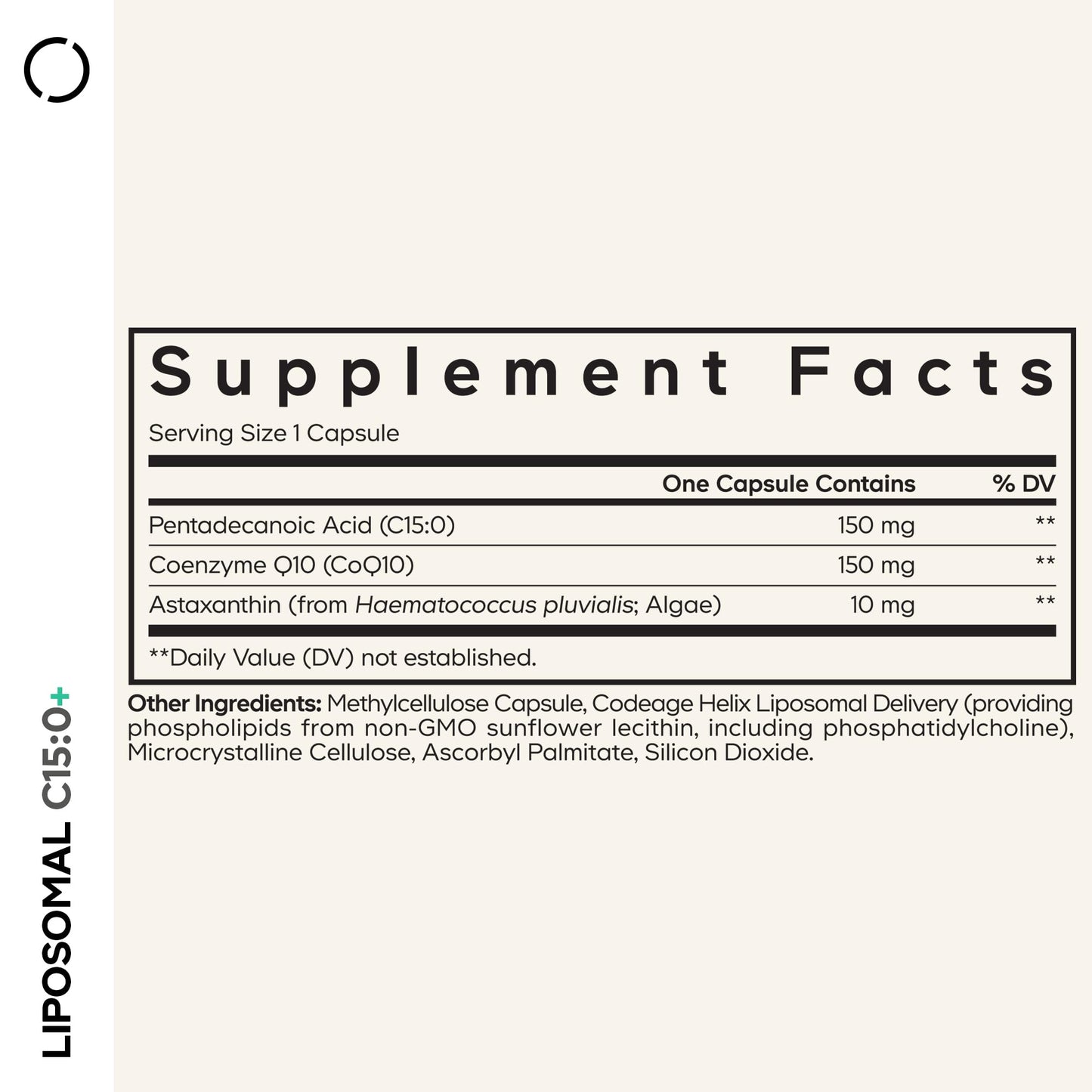 Codeage Liposomal C15:0, Pentadecanoic Acid, CoQ10, Astaxanthin Capsule, 30 Count