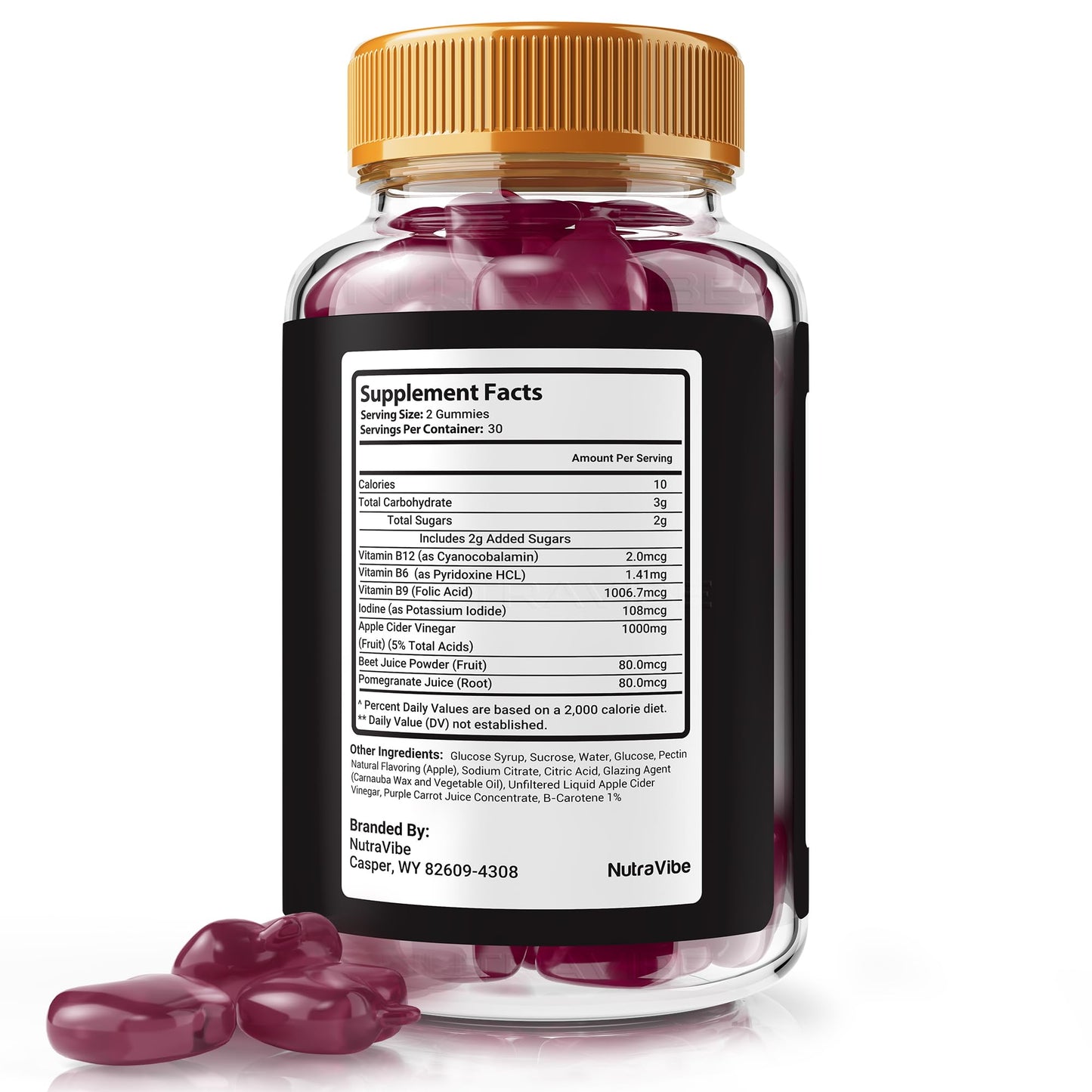 NutraVibe Brain Honey Advanced Gummies, Gummy, 60 Count