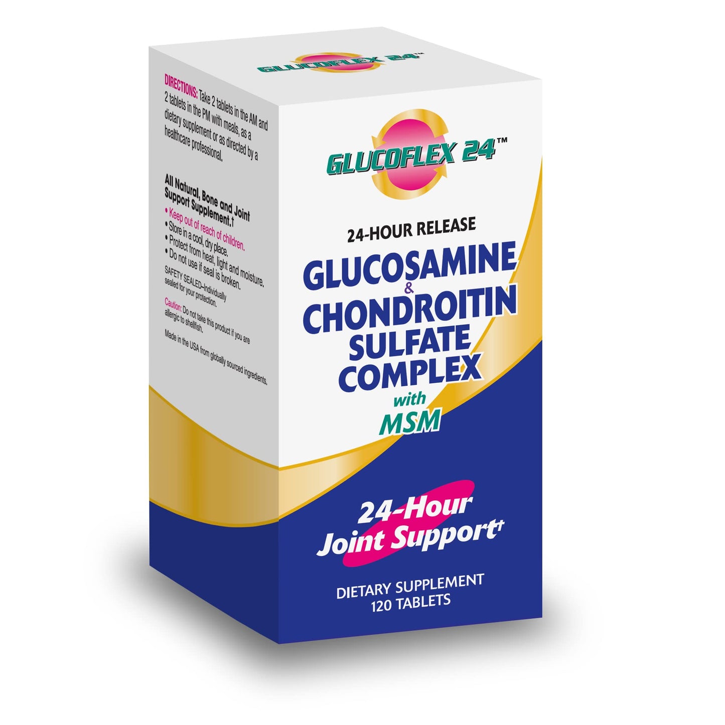 Glucoflex Glucosamine & Chondroitin Sulfate with MSM Caplets 120 Count