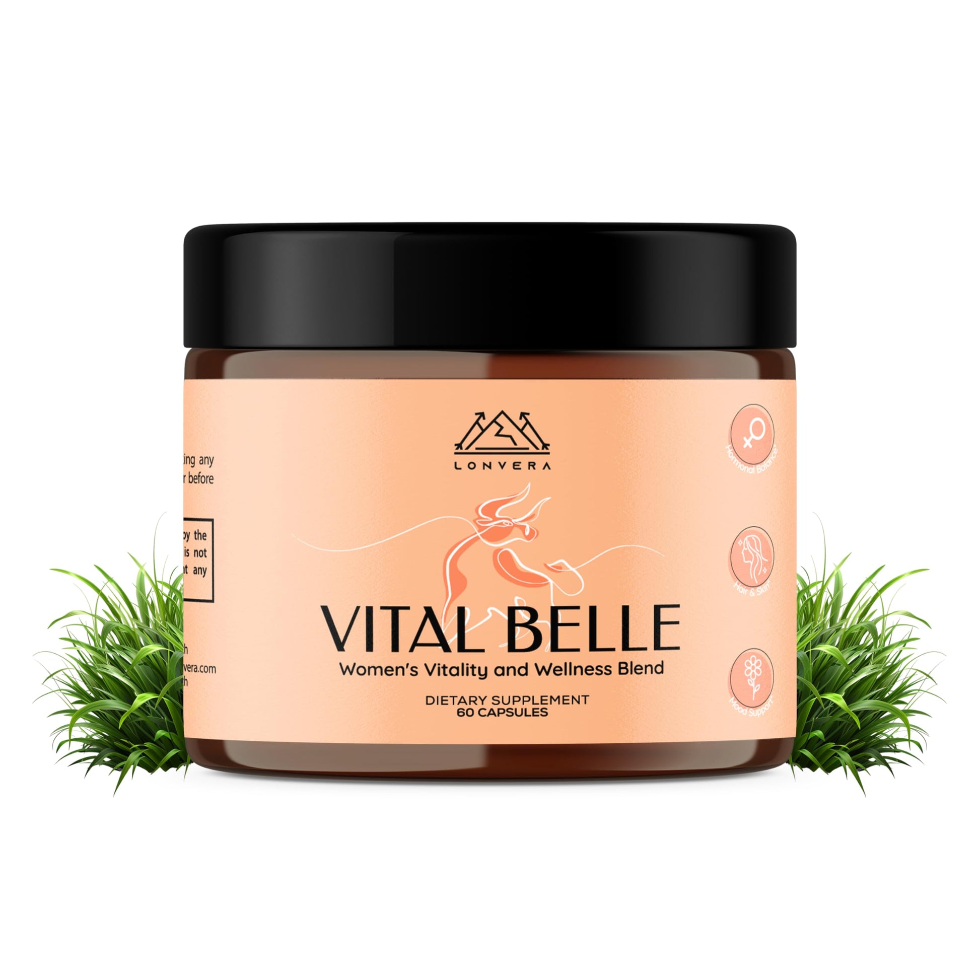 Lonvera Vital Belle Grass Fed Beef Organ Supplement for Women, 60 Capsules