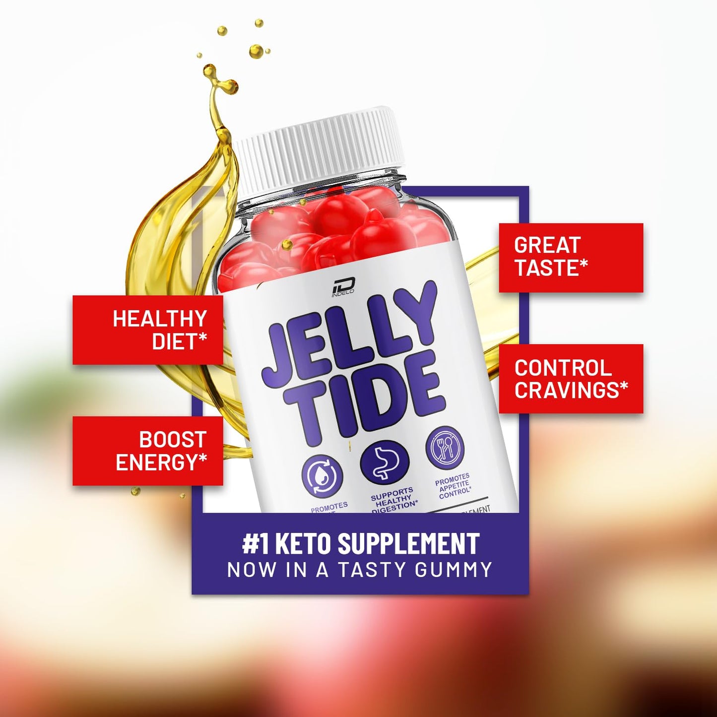 Indelo Jelly Tide ACV Gummies, Gummy, 60 Gummies