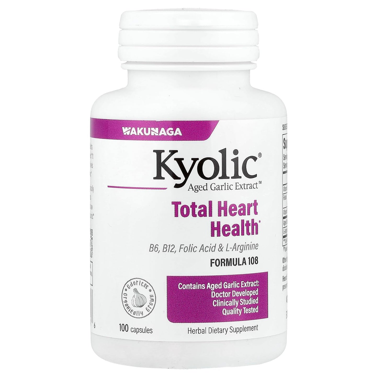 Kyolic Aged Garlic Extract Total Heart Health Formula 108 Capsules, 1 Count
