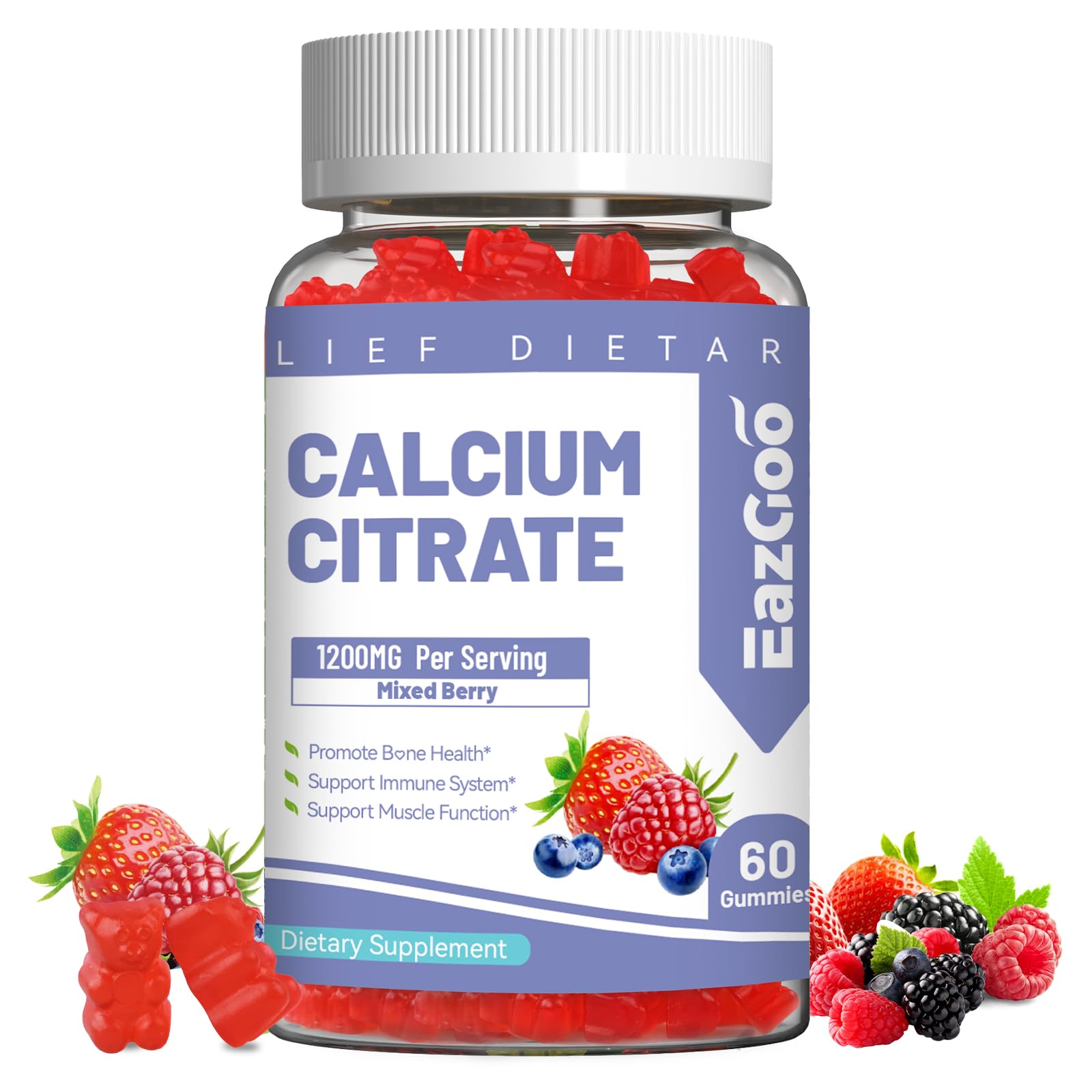 EAZGOO Calcium Citrate Gummies 60 Count