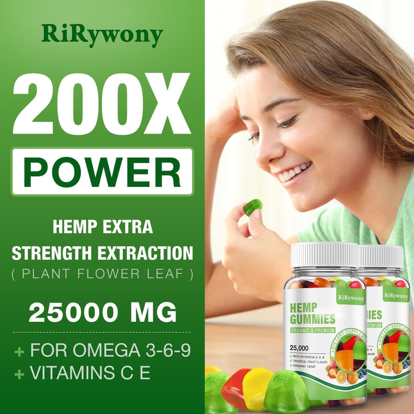 RiRywony Health Hemp Gummies Gummy 160 Count