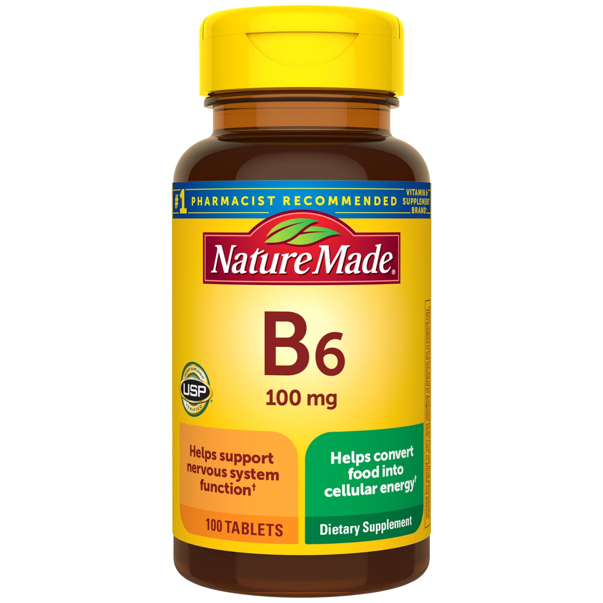 Nature Made Vitamin B6 100mg Tablet, 100 Tablets