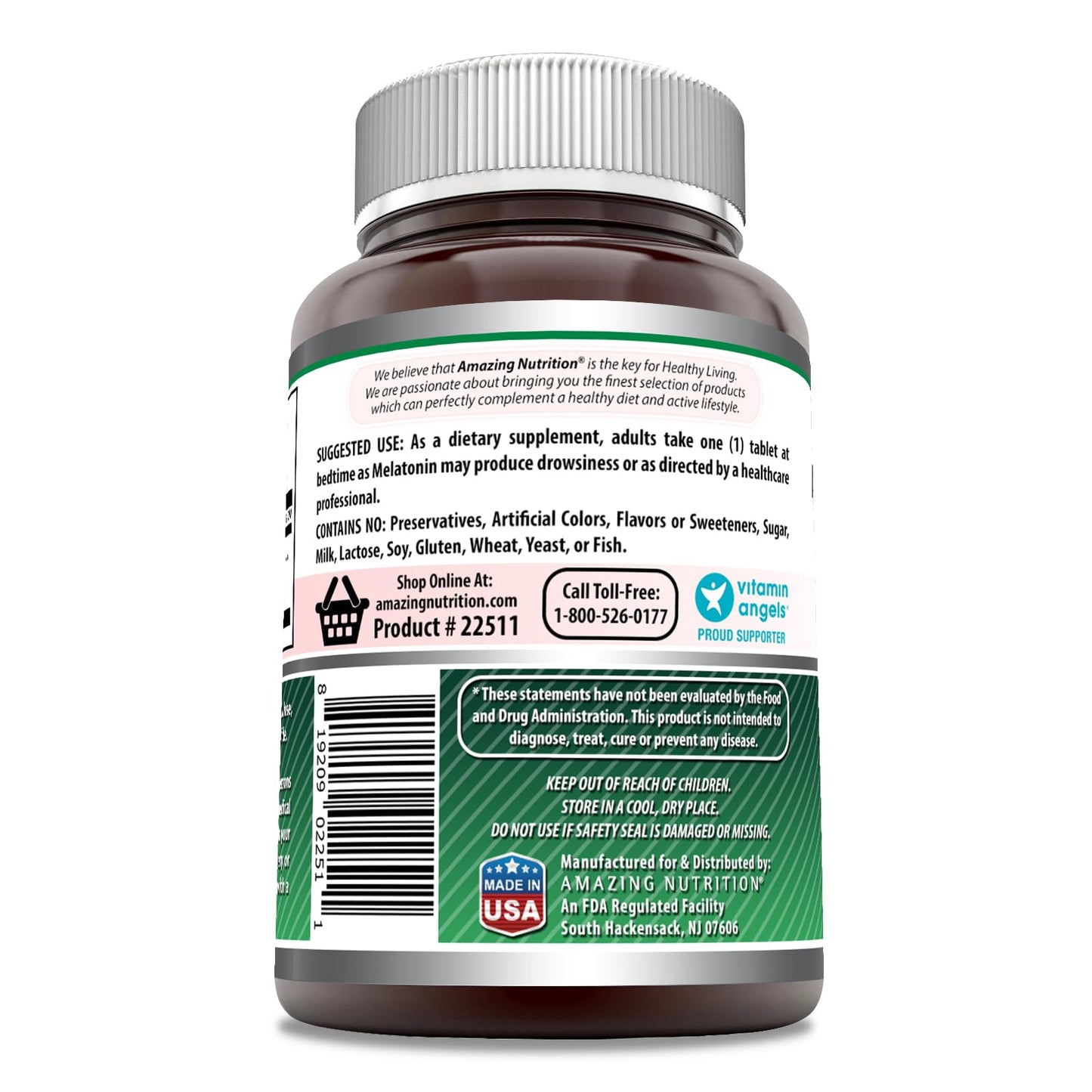 Amazing Nutrition Melatonin Supplement 10 mg Tablet, 360 Tablets