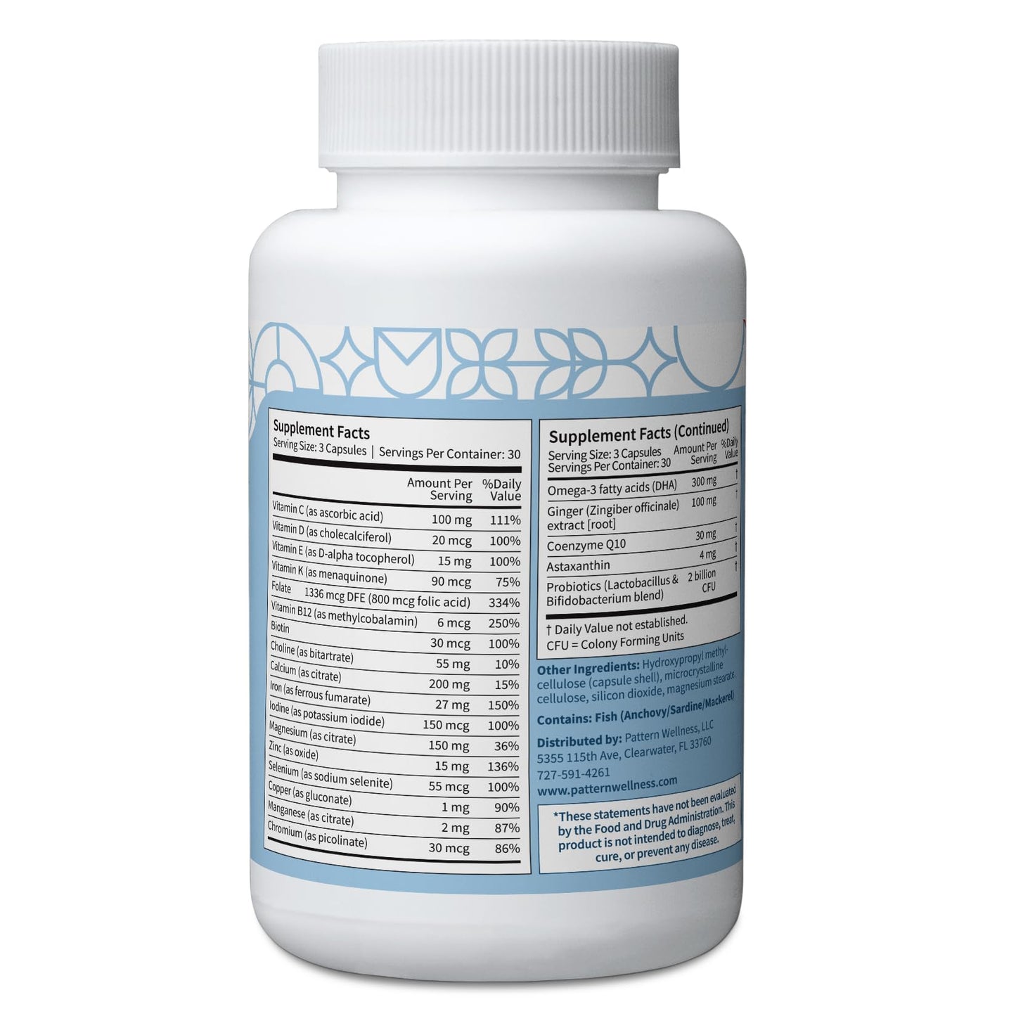 Pattern Wellness Prenatal Complex Supplement for Women 90 Capsules