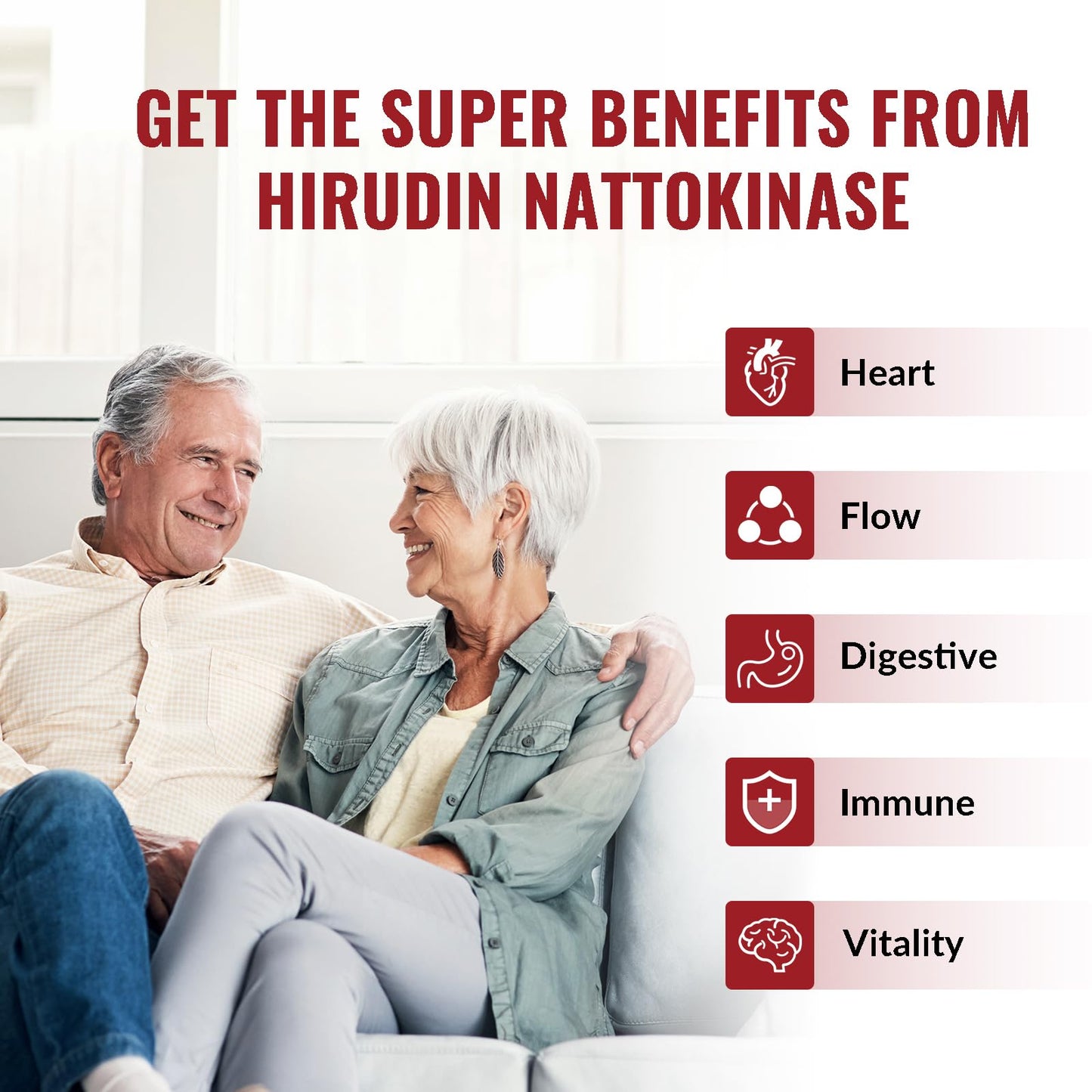 Risabou Hirudin Peptide Nattokinase Supplements with Red Yeast Extract Capsules 120 Count