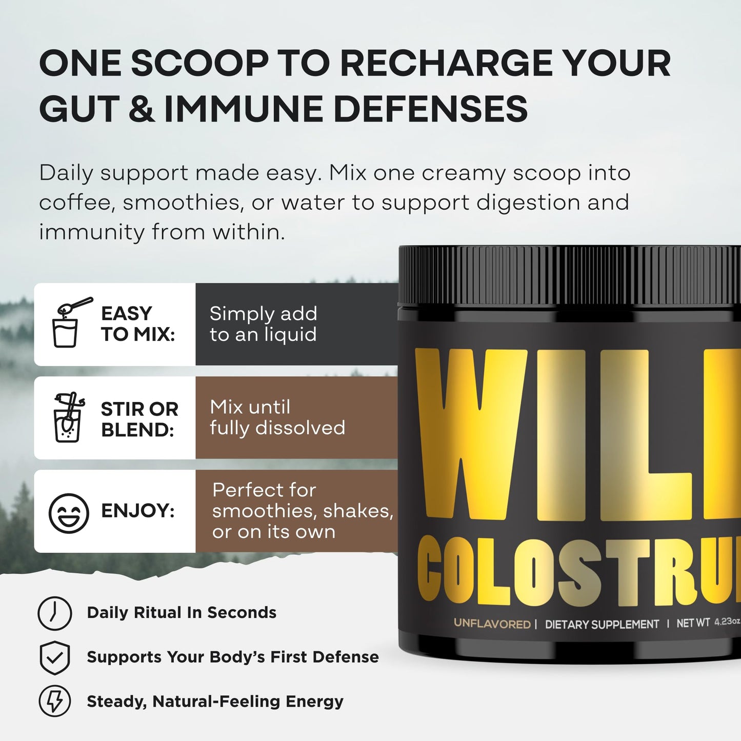Wild Foods Colostrum Powder Unflavored, 4.23 Ounce (Pack of 1)