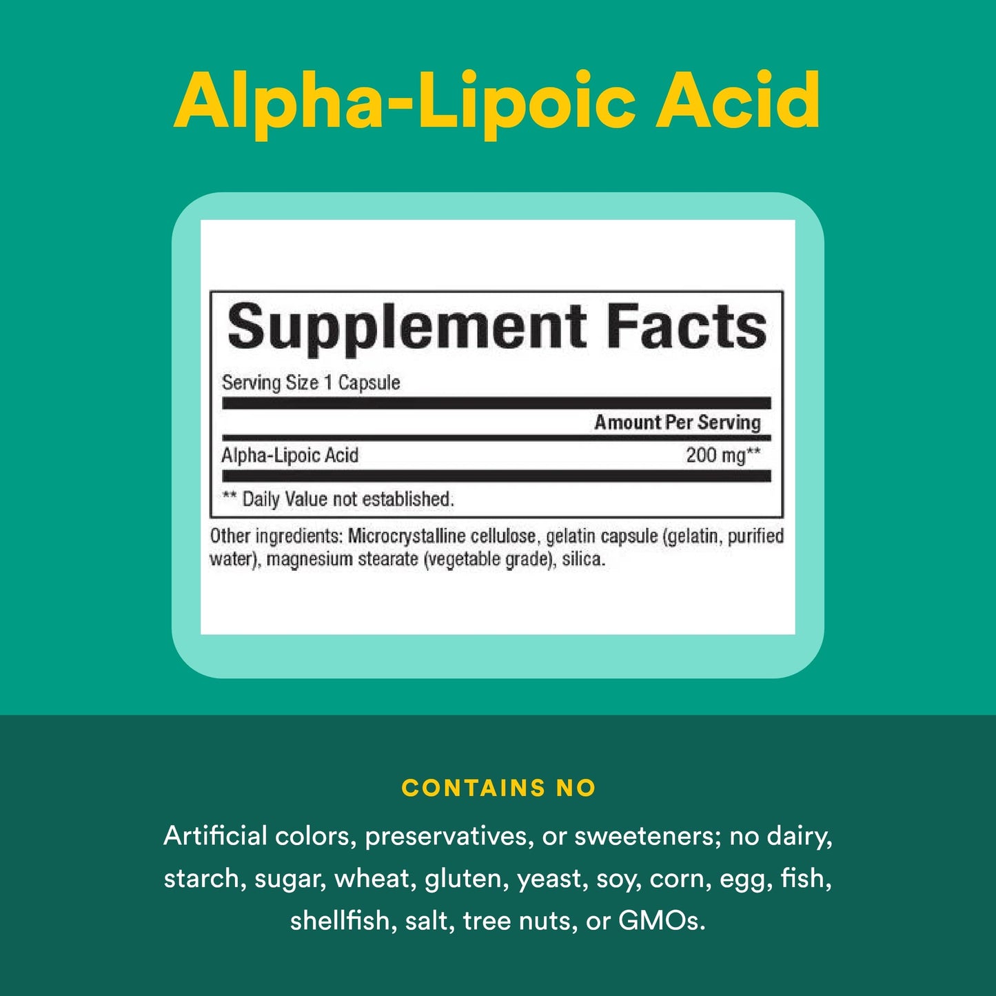 Natural Factors Alpha-Lipoic Acid 200 mg Capsule, 120 Capsules