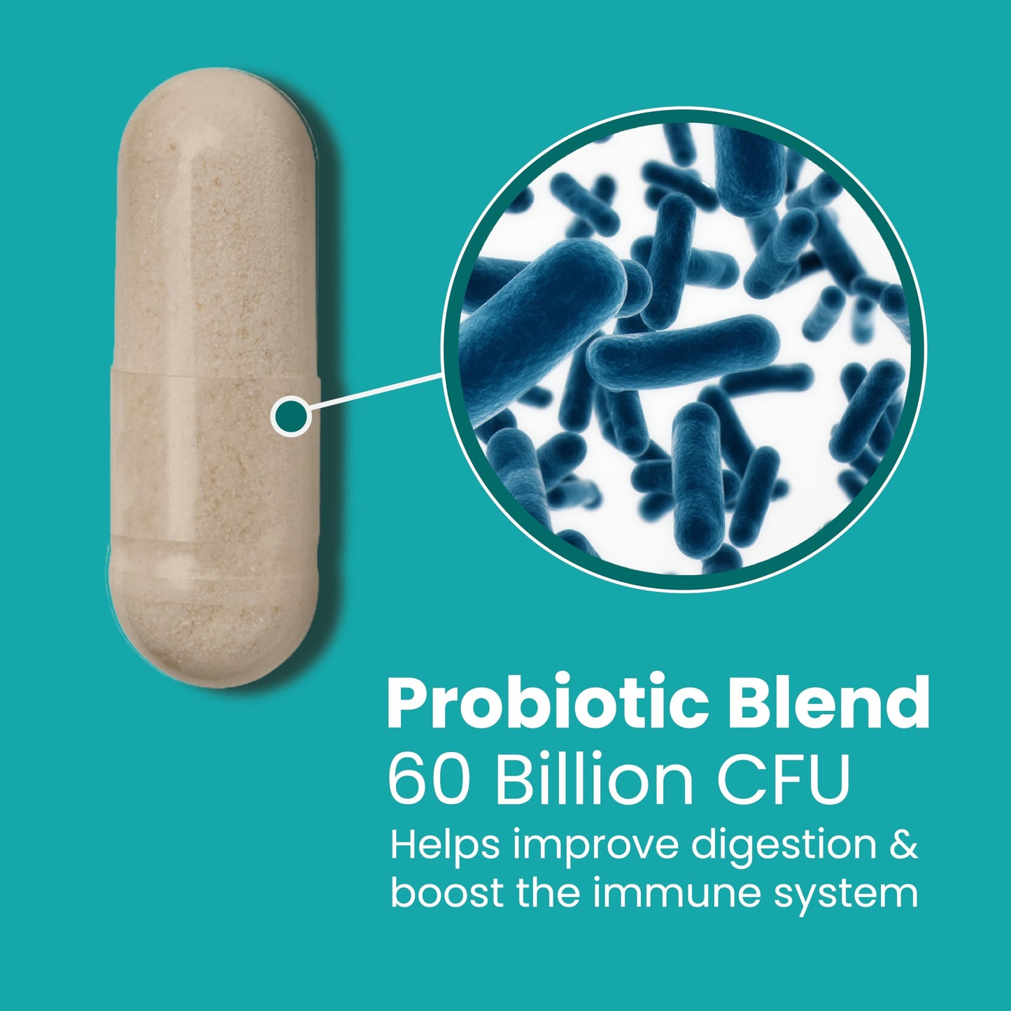 Sanar Naturals Probiotics 60 Billion CFU, 10 Strains with Prebiotics for Digestive Gut and Immune Health, GLP-1 Support for Women and Men, Shelf Stable, Gluten Free, 120 Capsules