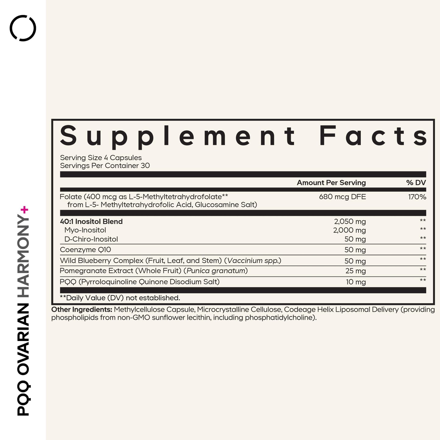 Codeage PQQ Ovarian Harmony+ Supplement Capsule 120 Capsules