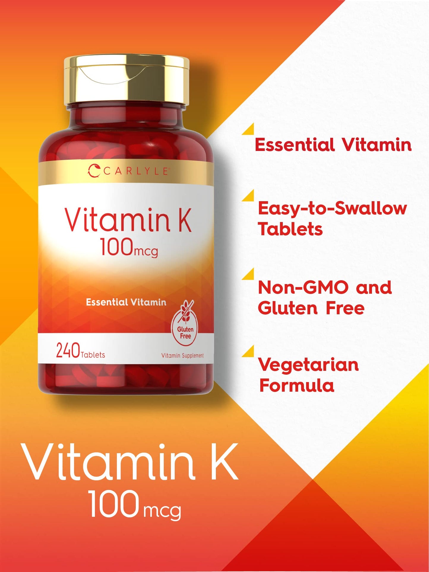 Carlyle Vitamin K 100 mcg Tablets 240