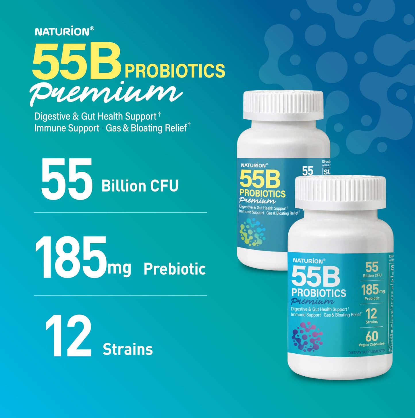 NATURION 55B Probiotics Premium Capsules 30 Count
