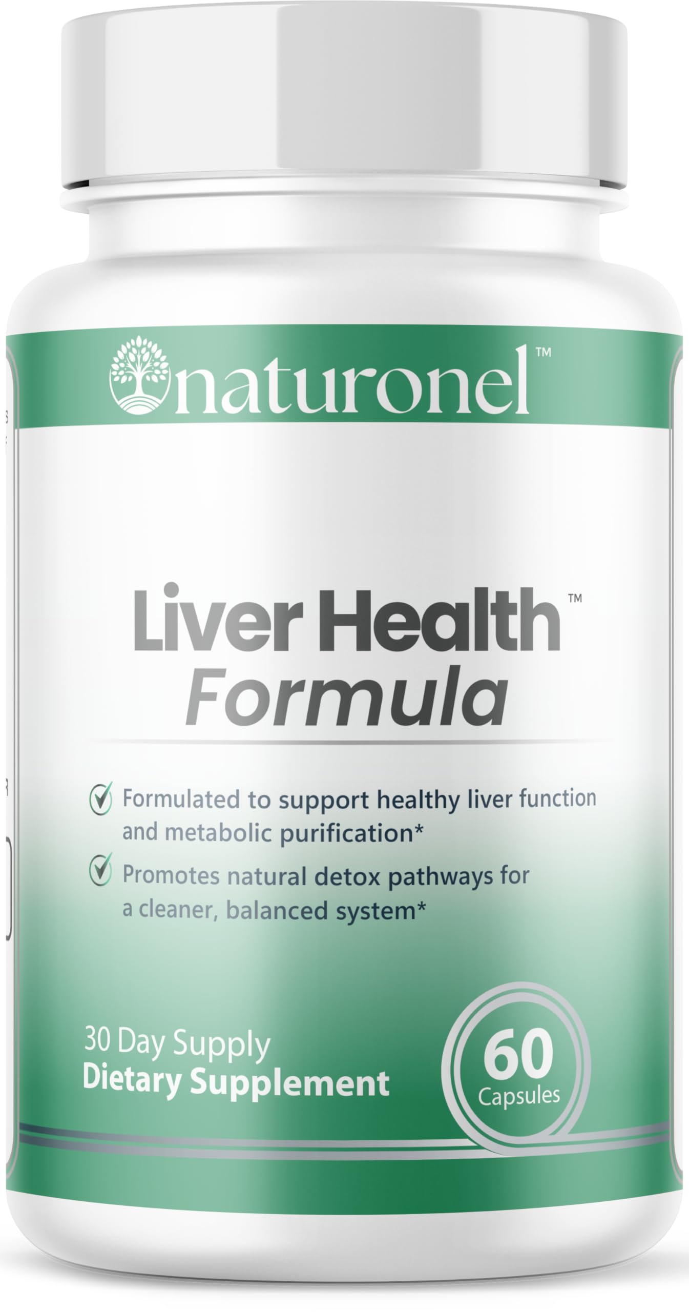 Naturonel Liver Health Formula Daily Liver Support with Milk Thistle, Beetroot, Artichoke, Dandelion, Chicory, Yarrow, Jujube Capsule 60 Count