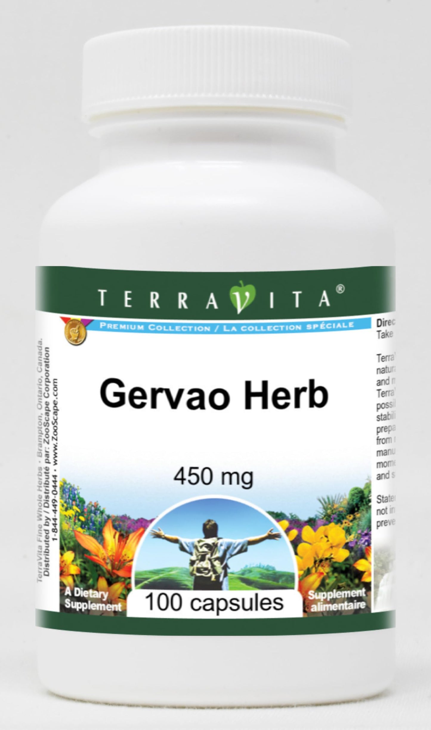 Terravita Gervao Herb 450 mg Capsules 100 Count