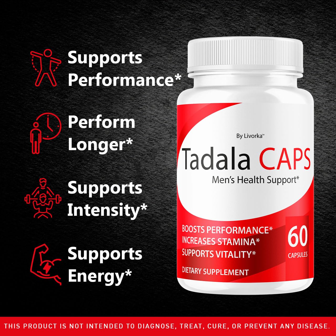 LIVORKA TadalaCaps Health Support Daily Nutrition Multivitamin Capsules 60 Count