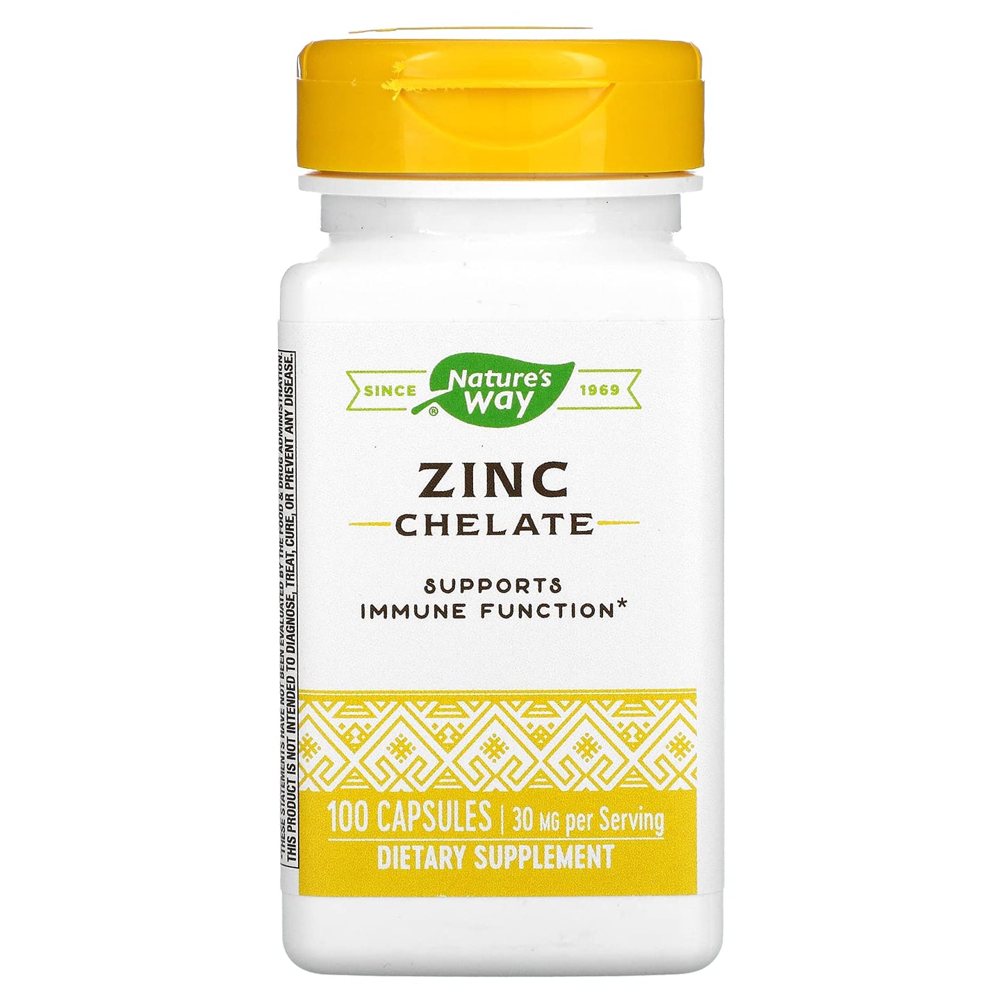 Nature's Way Zinc Chelate 30 mg Potency Enhanced Absorption, 100 Capsules