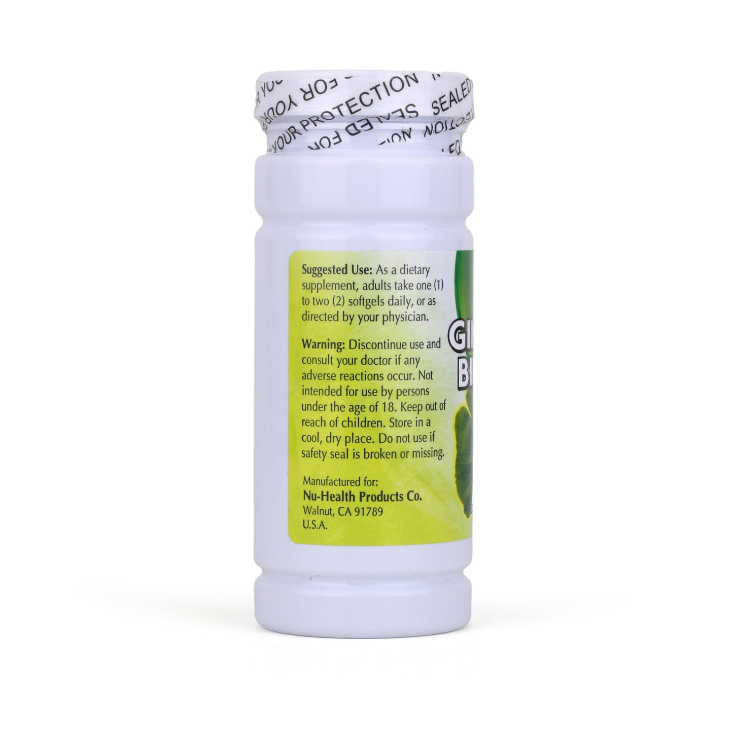 NCB NCB TECHNOLOGY Nu-Health Ginkgo Biloba 60mg Extract Softgels, 200 Count