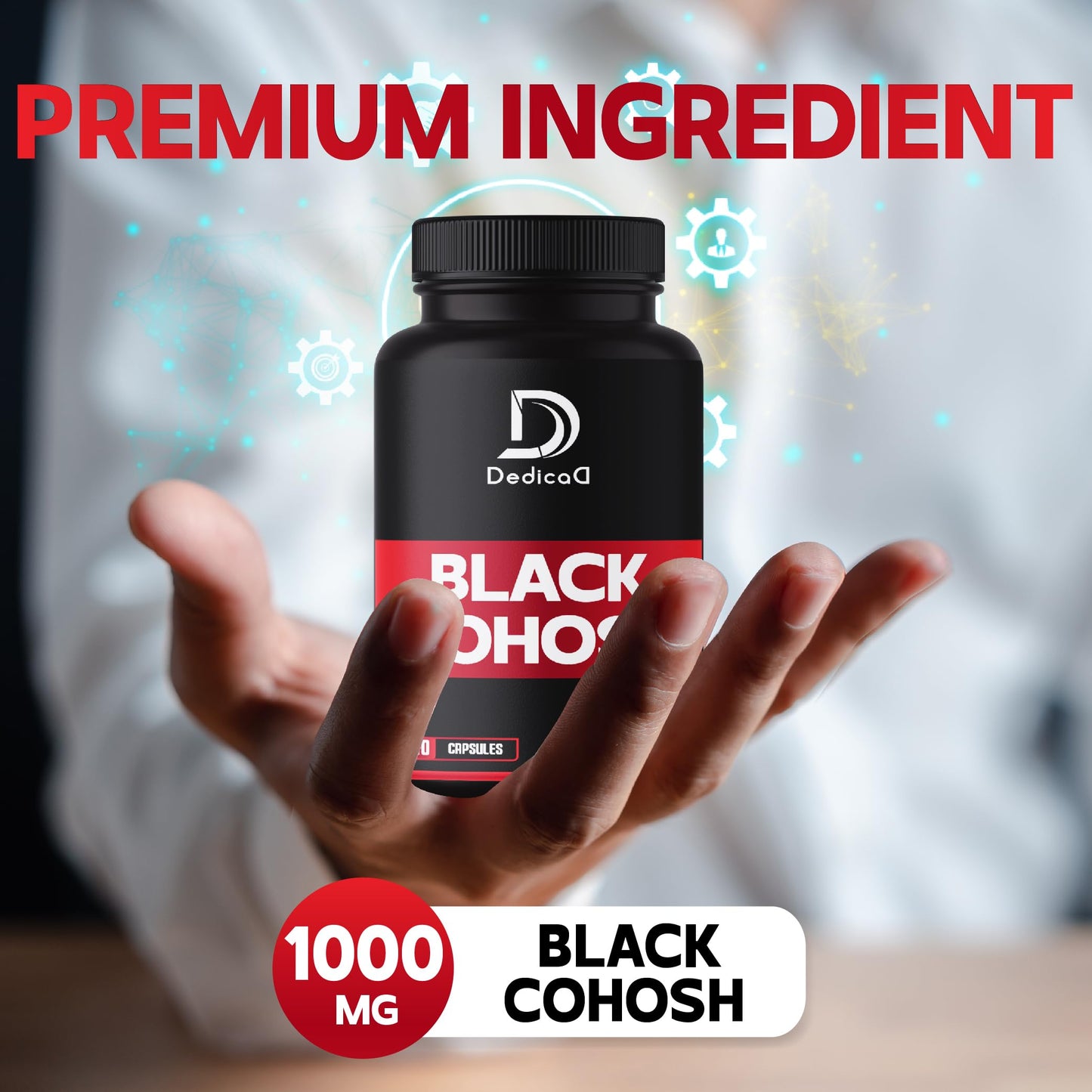 DEDICAD 1000mg Black Cohosh Capsules 240 Count