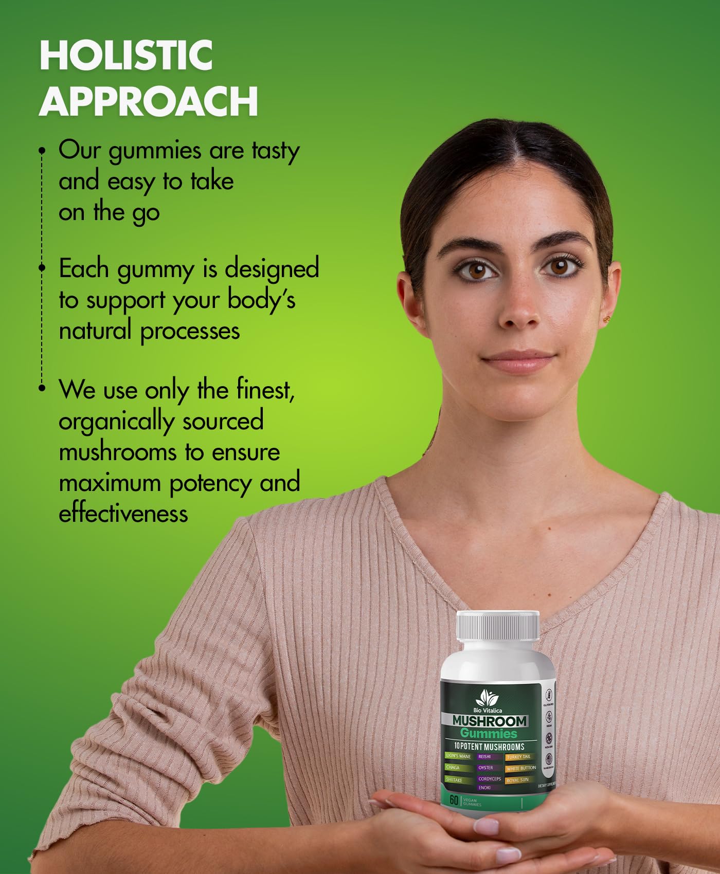 BIO VITALICA Mushroom Gummies 120 Gummies