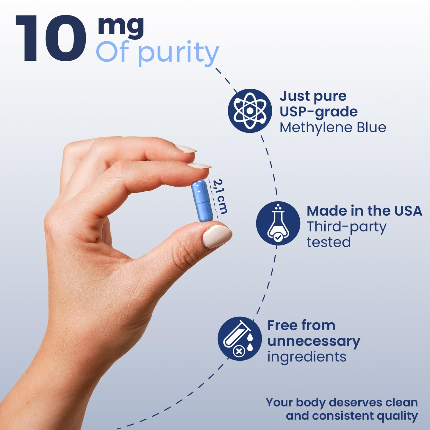 Welldiet Methylene Blue 10mg Capsules, 60 Count