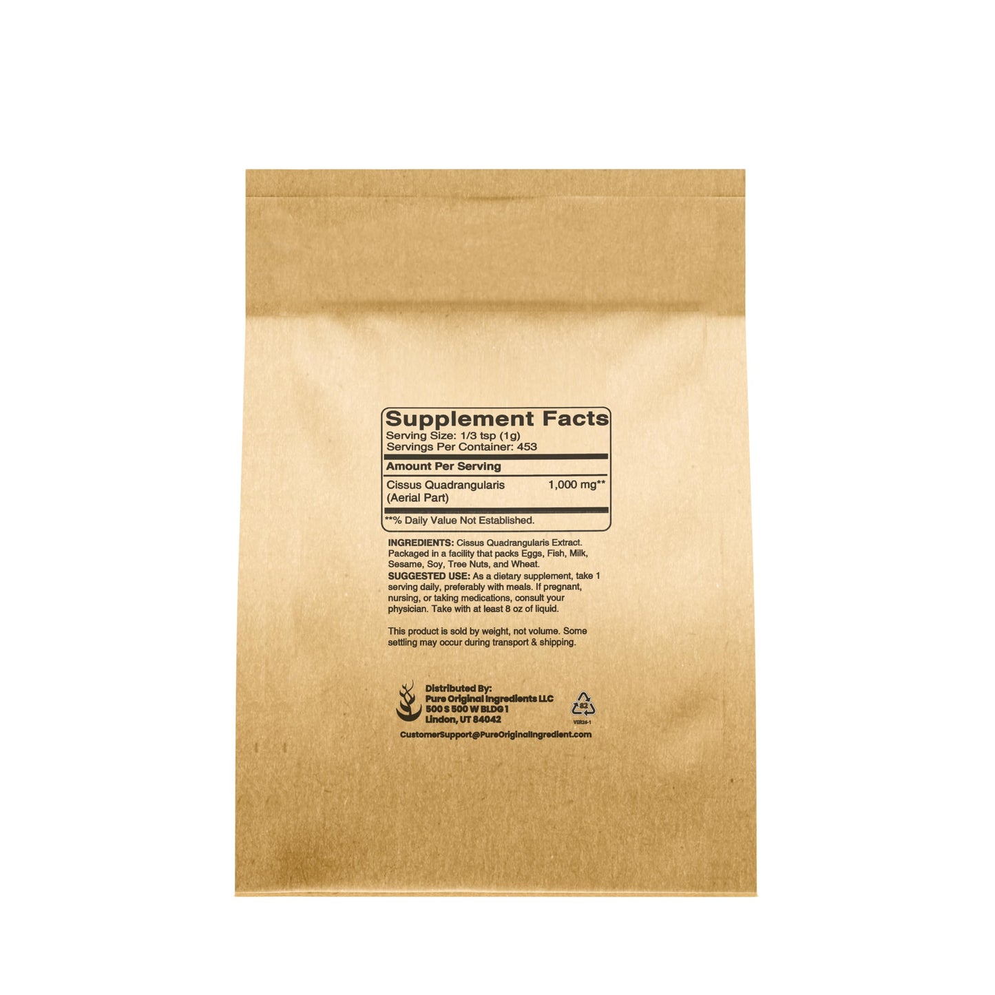 Pure Original Ingredients Cissus Quadrangularis Powder 16 oz