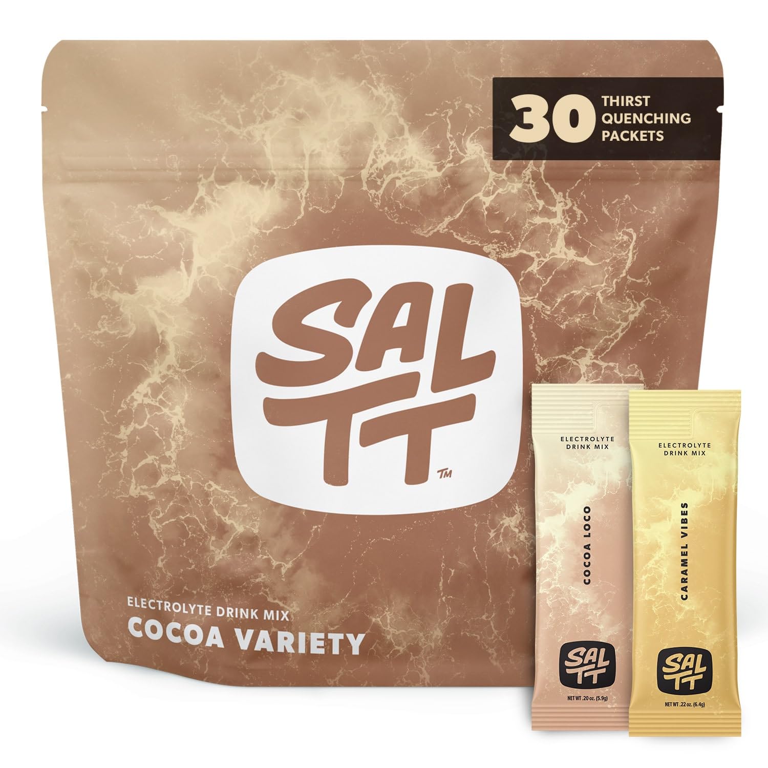 Keto Chow SALTT Electrolyte Packets Cocoa Variety Pack Powder Pack of 30