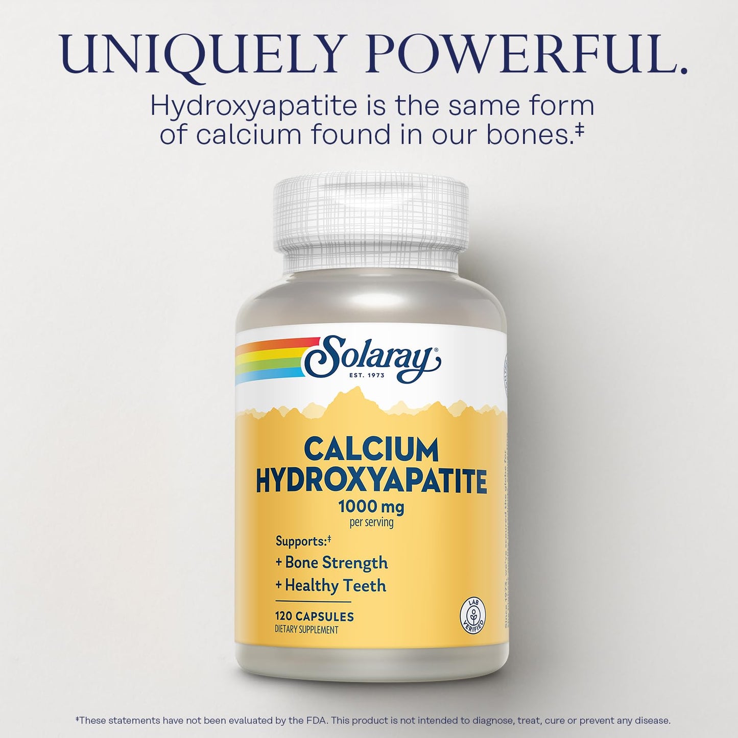 SOLARAY Calcium Hydroxyapatite 1000mg Capsule, 120 Capsules