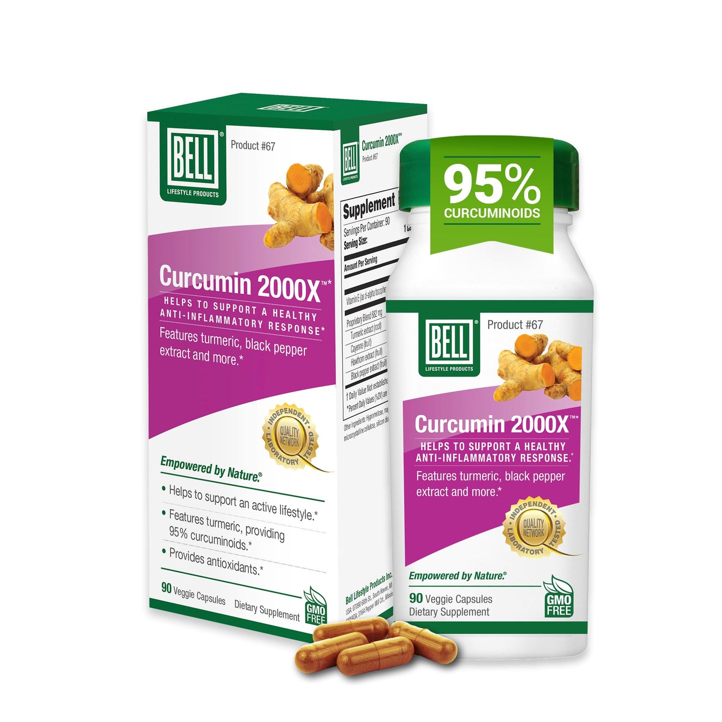 Bell Curcumin 2000X Capsules, 90 Count
