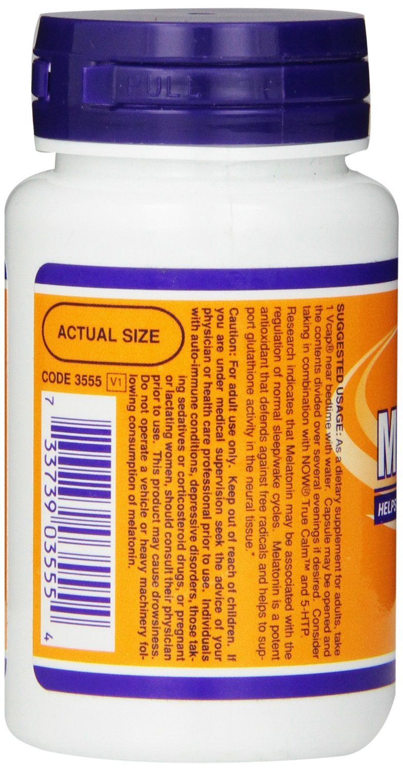 NOW Foods Melatonin 5 mg Capsules, 60 Count