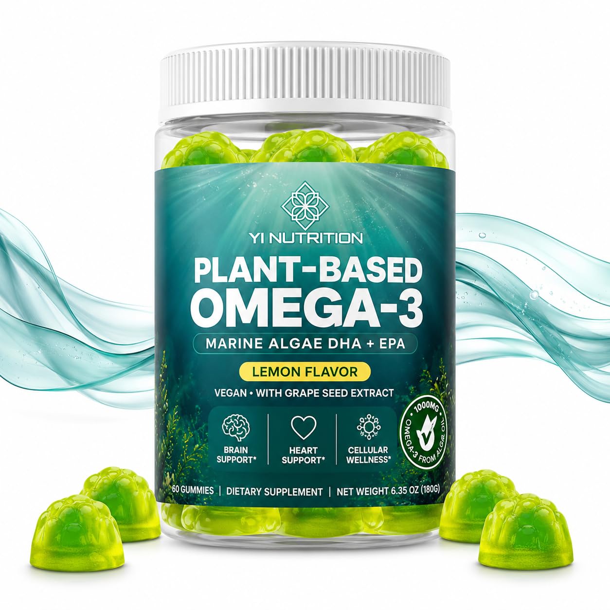 Yi Nutrition Marine Algae Omega 3 Gummies, 60 Ct