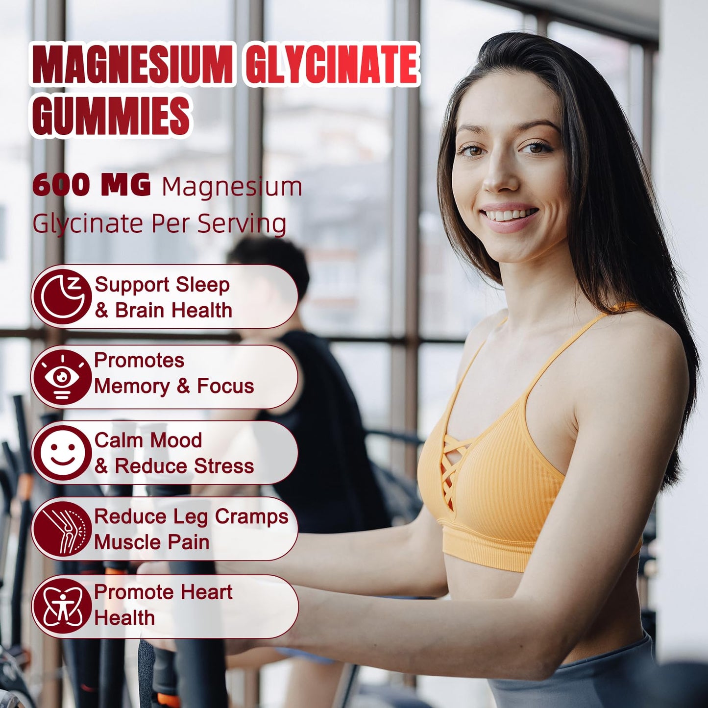 AEQNJV Magnesium Glycinate Gummies 600mg 60 Count