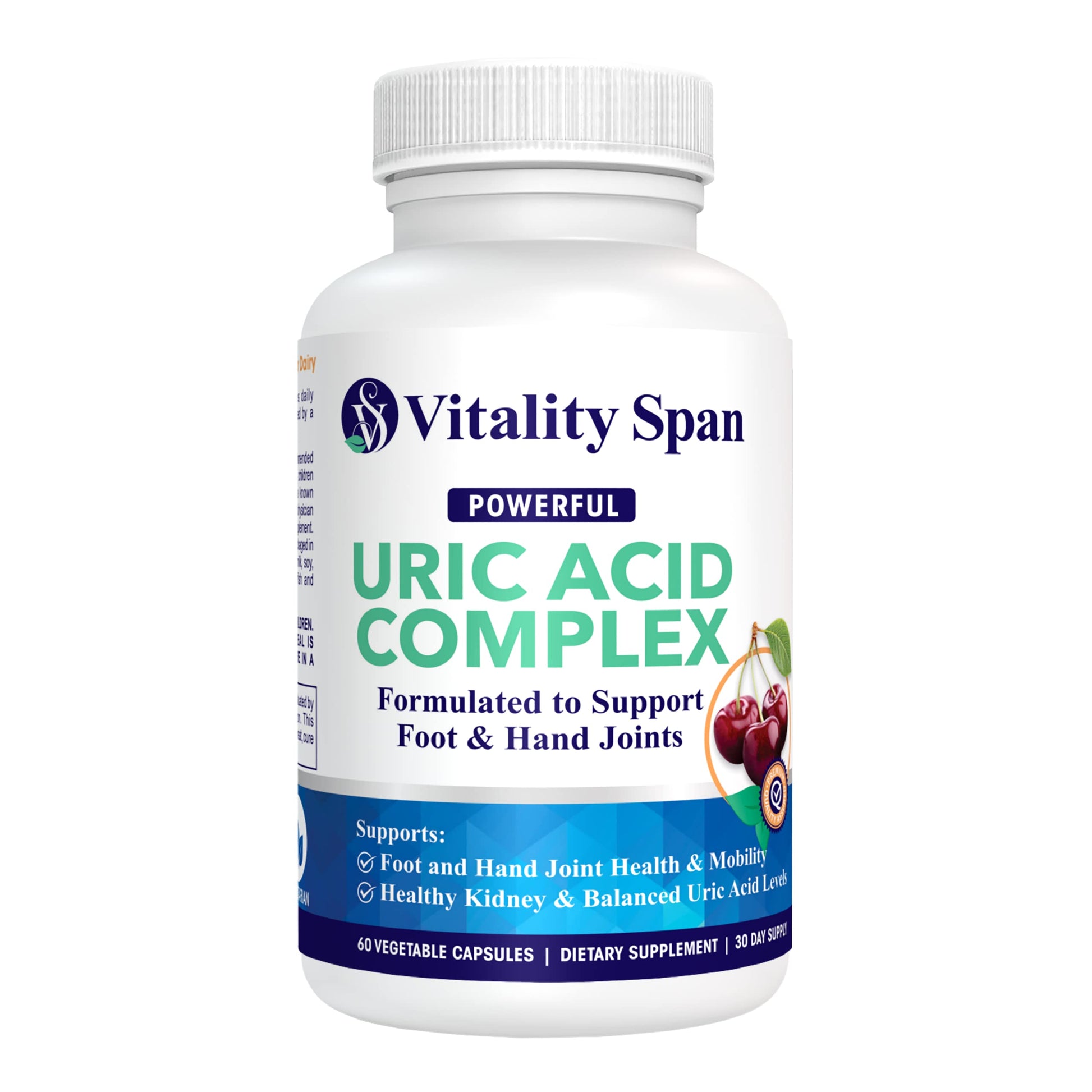 Vitality Span Uric Acid Support Supplement, 60 Vegetarian Capsules