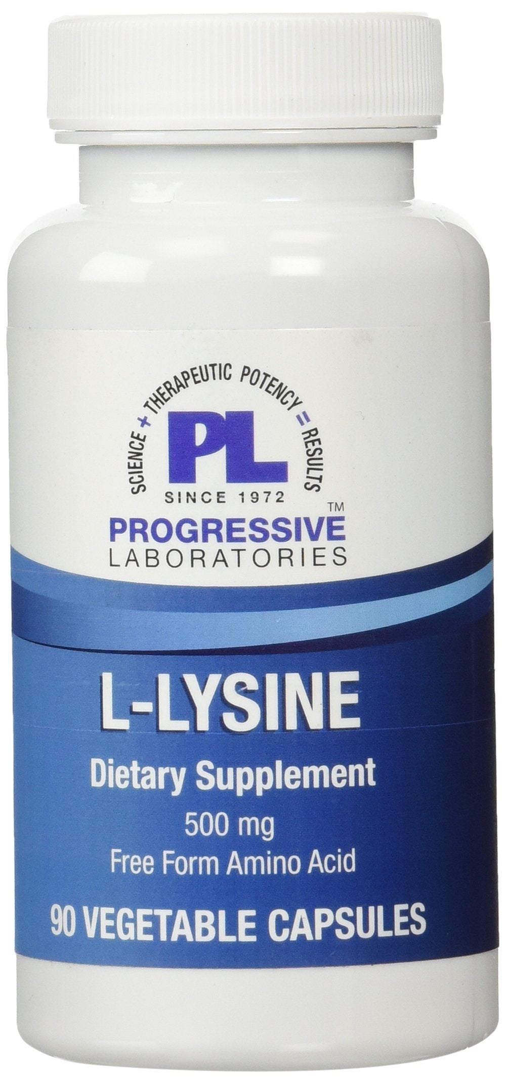 Progressive Laboratories L-Lysine Supplement 500 mg Capsule, 90 Count