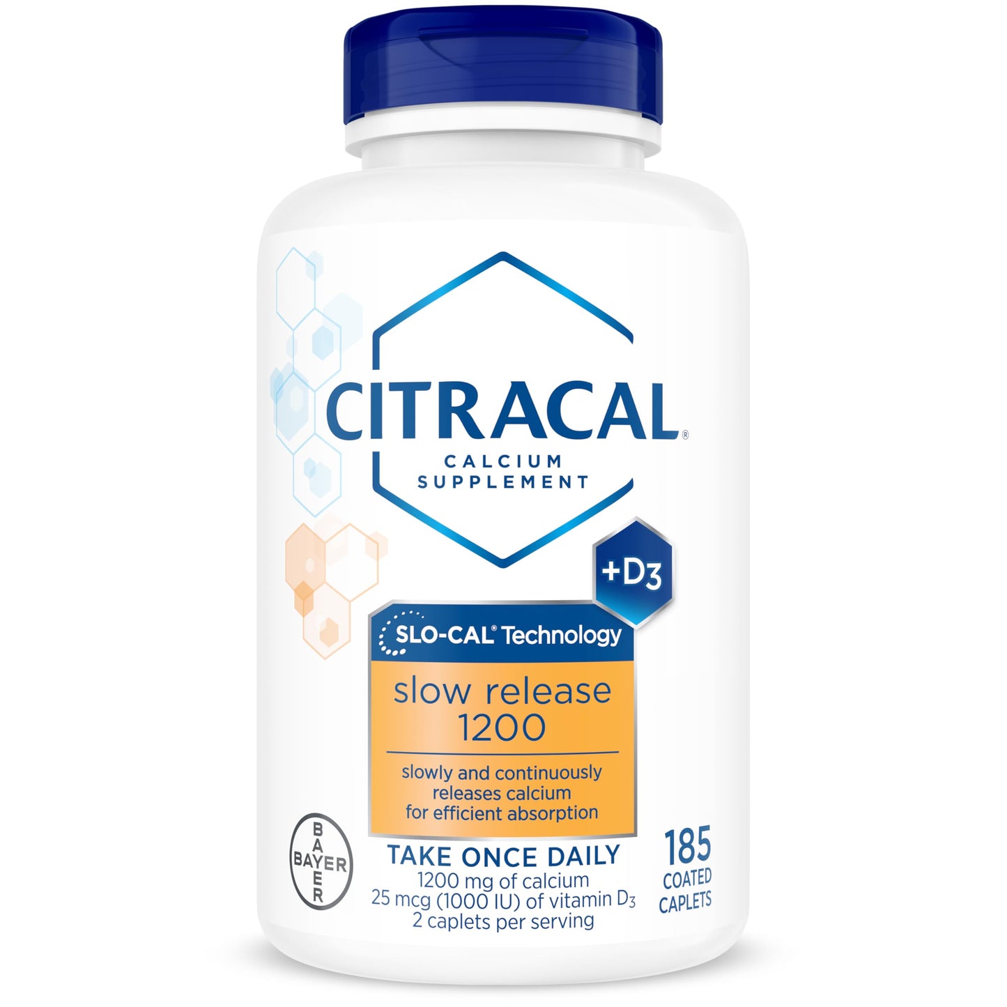 Citracal Calcium 1200 mg with Vitamin D3, Magnesium Slow Release Caplets, 185 Count